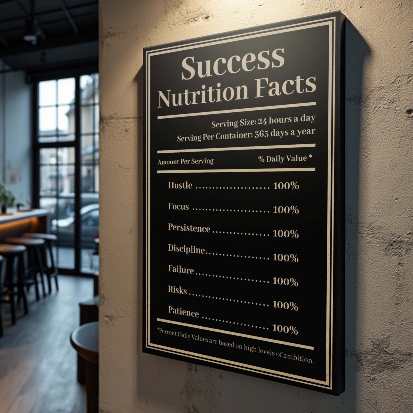Ingredients For Success Wall Sign | Success Recipe Motivation Art