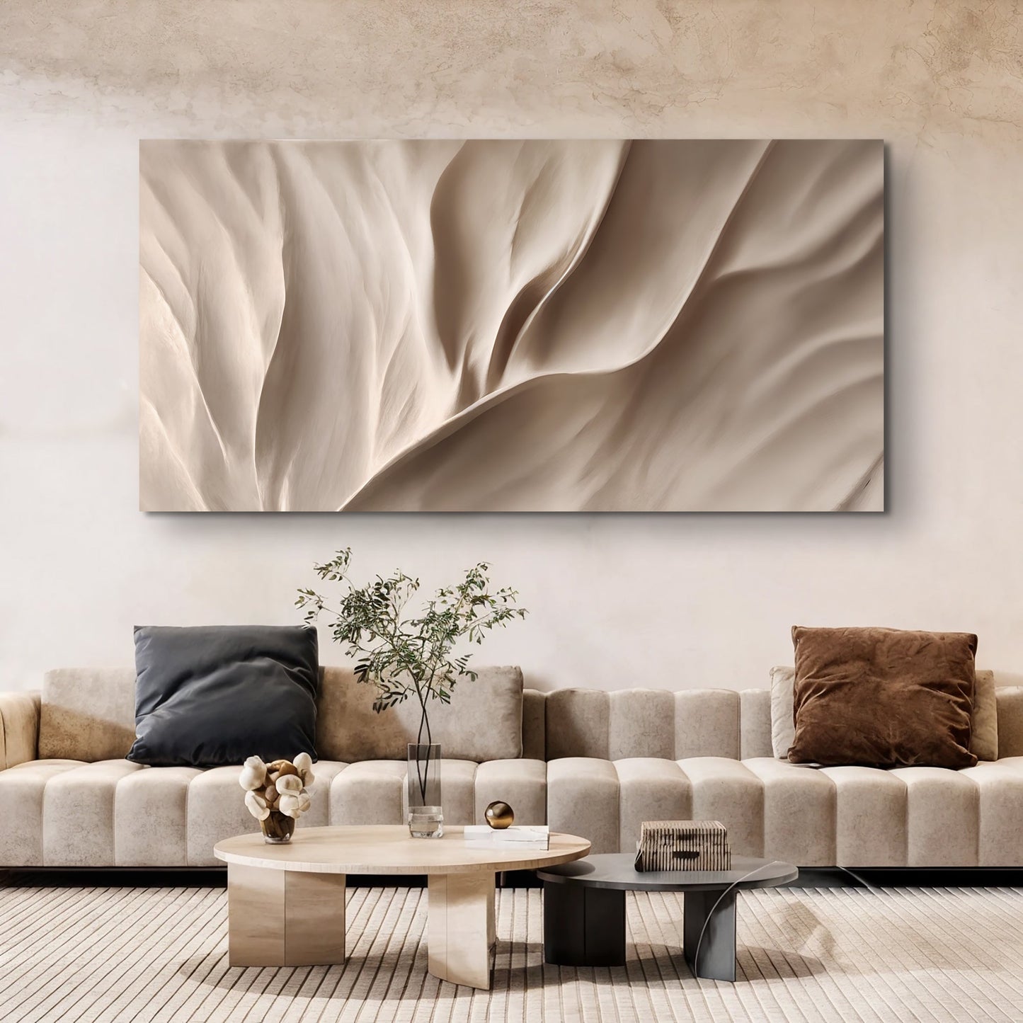 Soft Waves of Elegance Wall Art | Cozy Abstract Home Decor