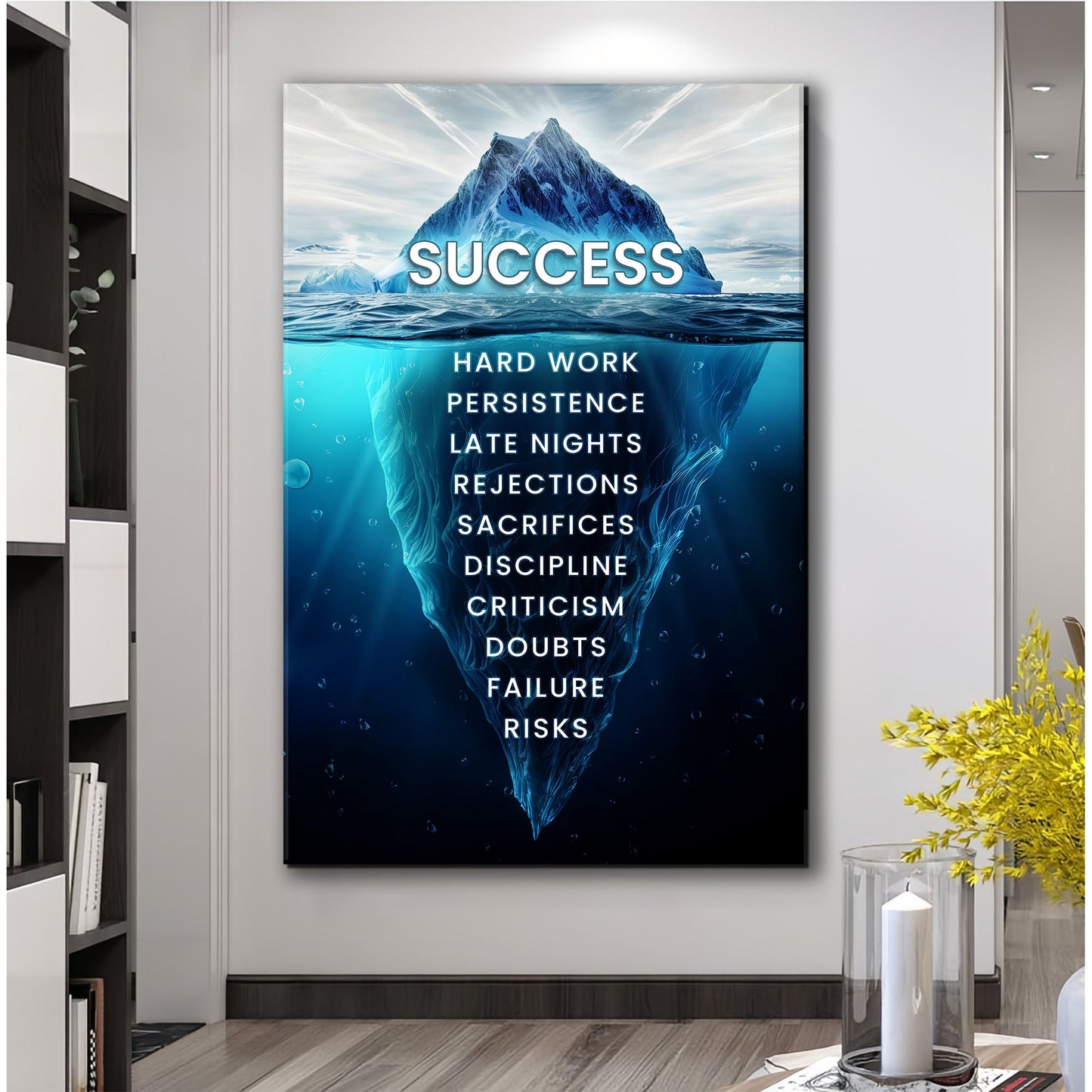Success Motivational Wall Sign | Achievement Quote Art