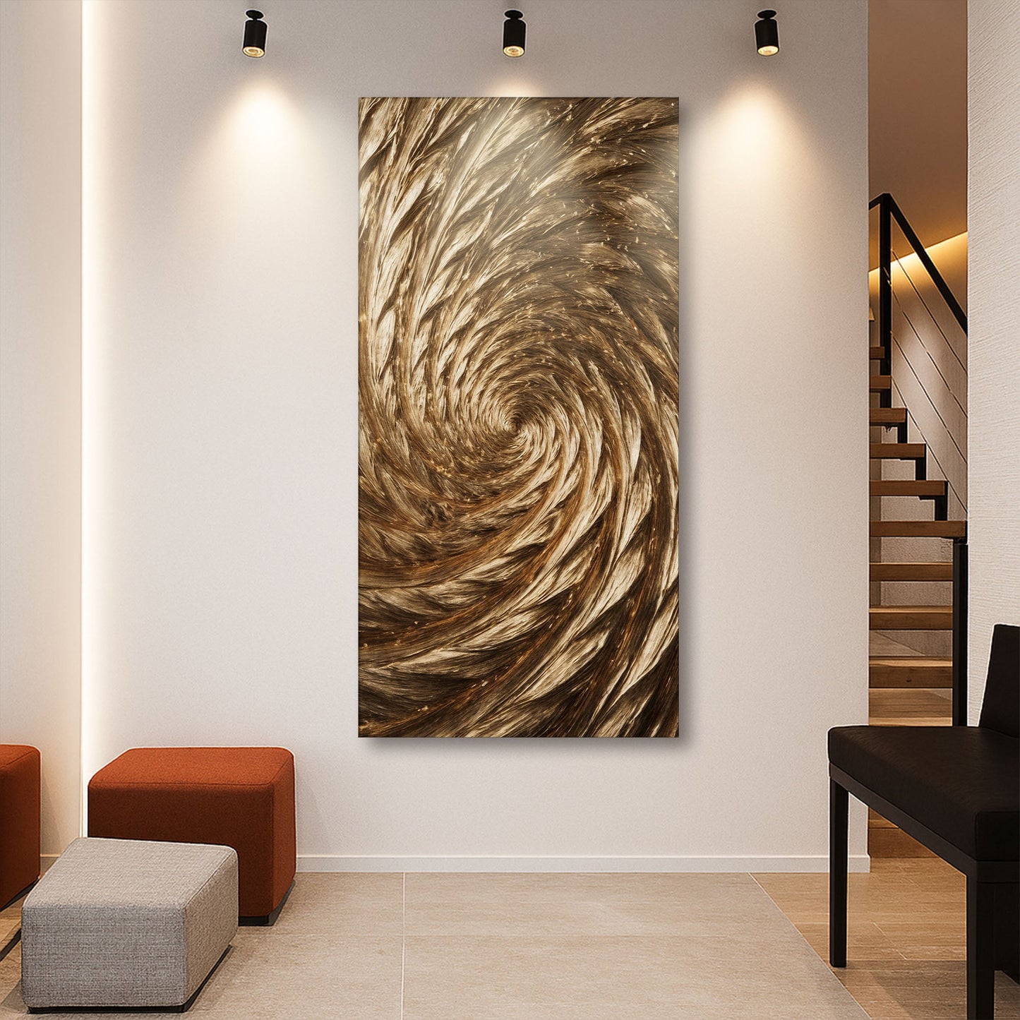 Gold Spiral Abstract Wall Art | Luxury Canvas Print