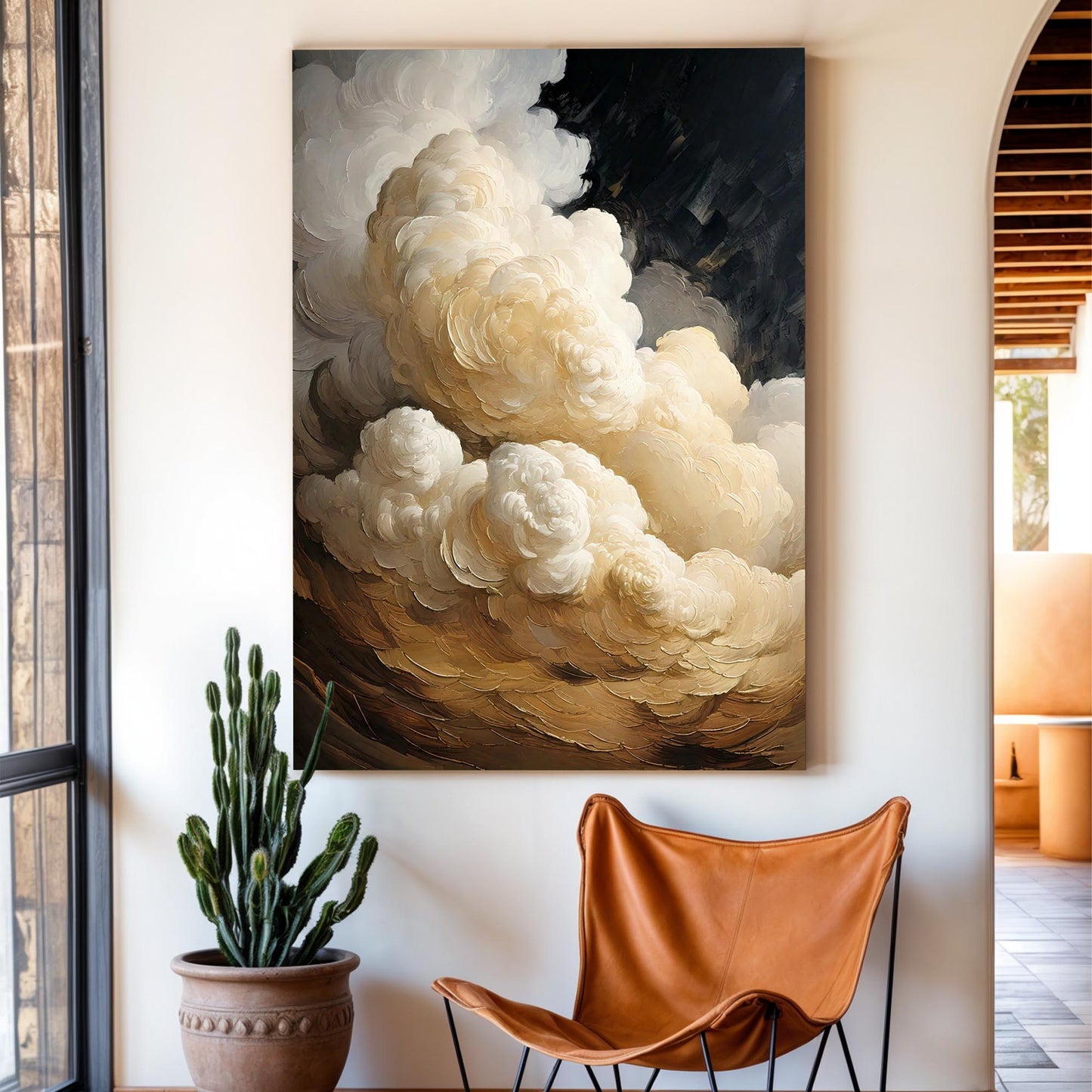 Beige Cloud Abstract Wall Art | Cozy Modern Home Decor