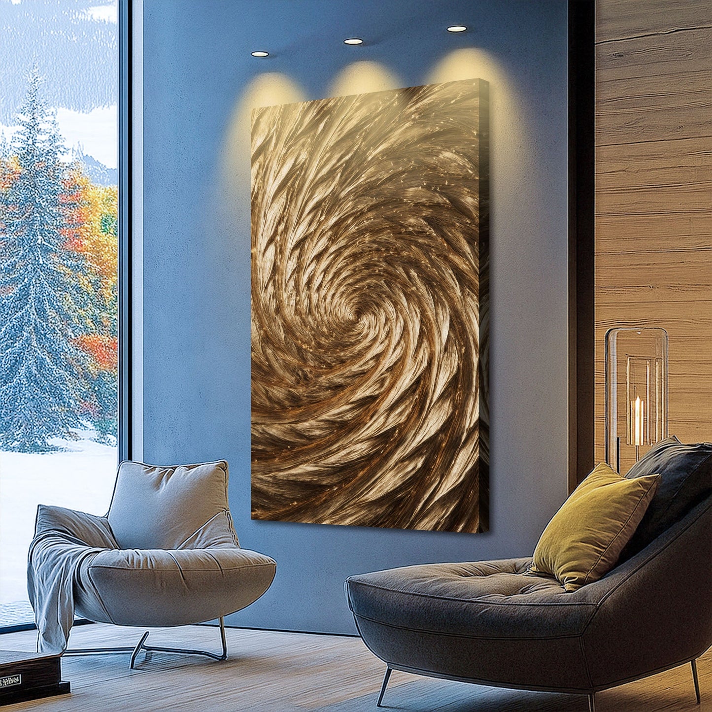Gold Spiral Abstract Wall Art | Luxury Canvas Print