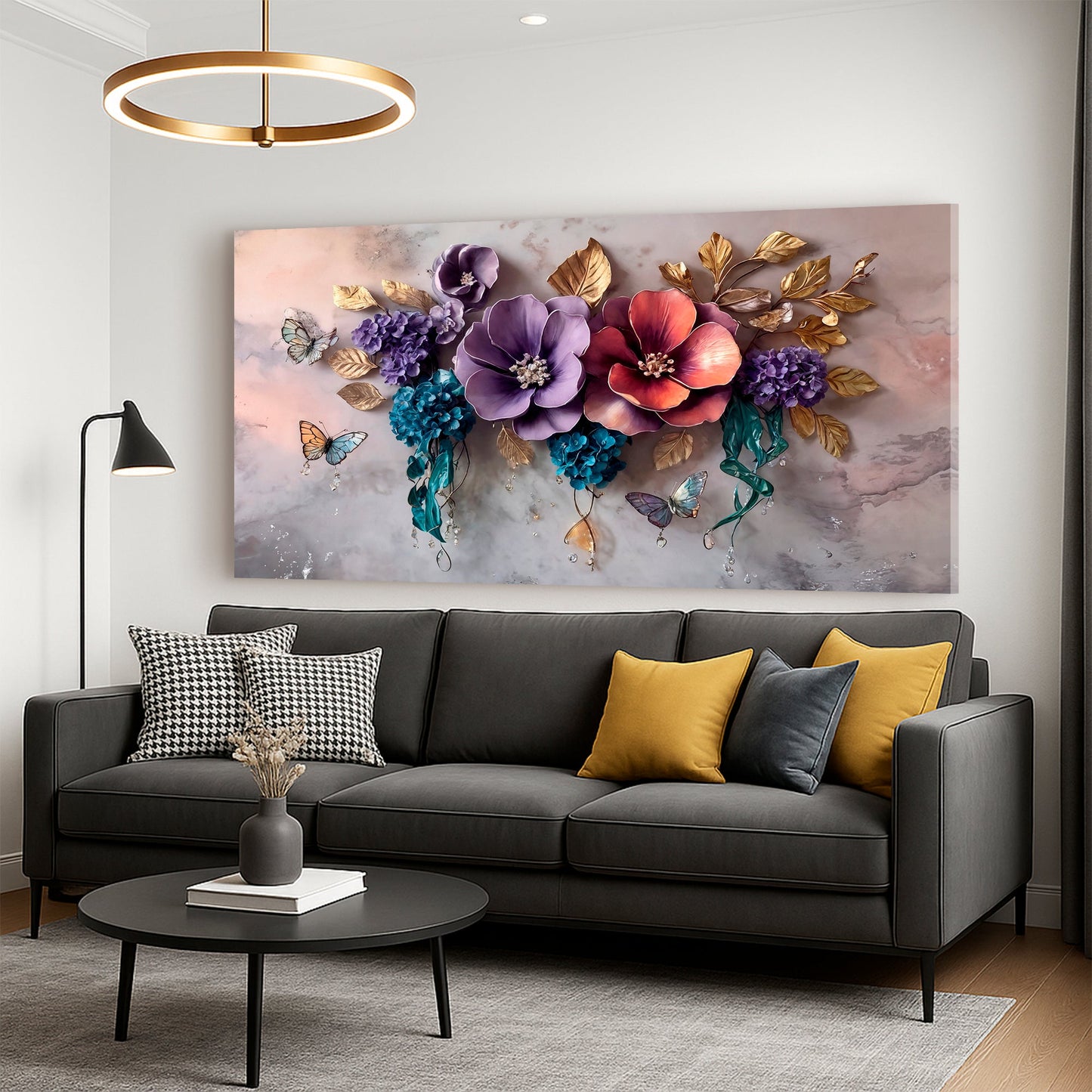Floral Symphony Wall Art | Botanical Canvas Print
