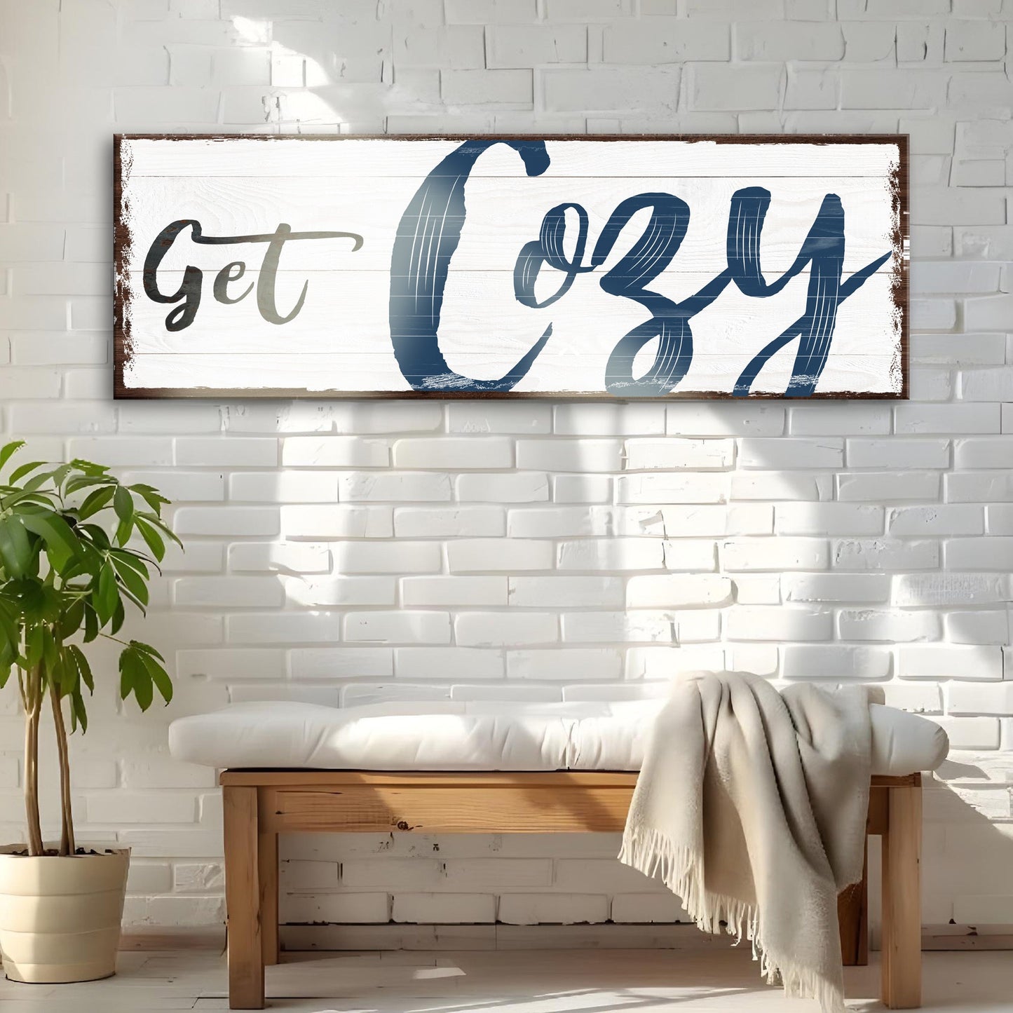 Get Cozy Sign | Cozy Home Aesthetic Wall Art