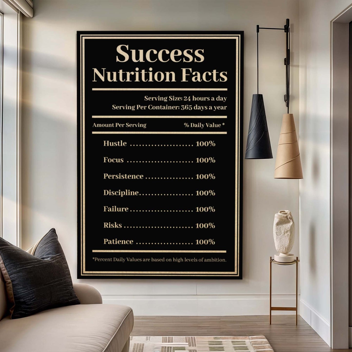 Ingredients For Success Wall Sign | Success Recipe Motivation Art