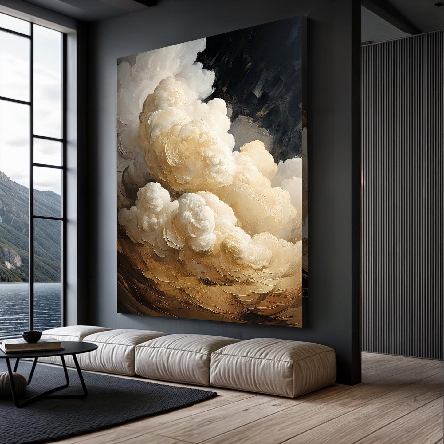 Beige Cloud Abstract Wall Art | Cozy Modern Home Decor