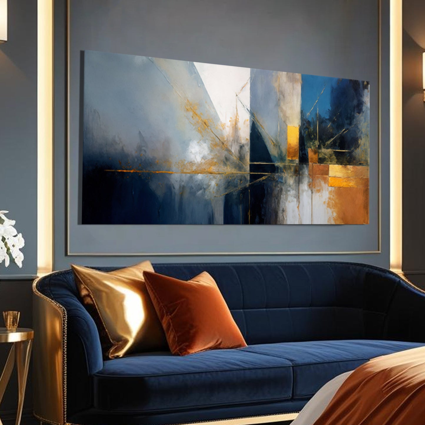 Abstract Geometric Lines Wall Art III | Modern Canvas Print