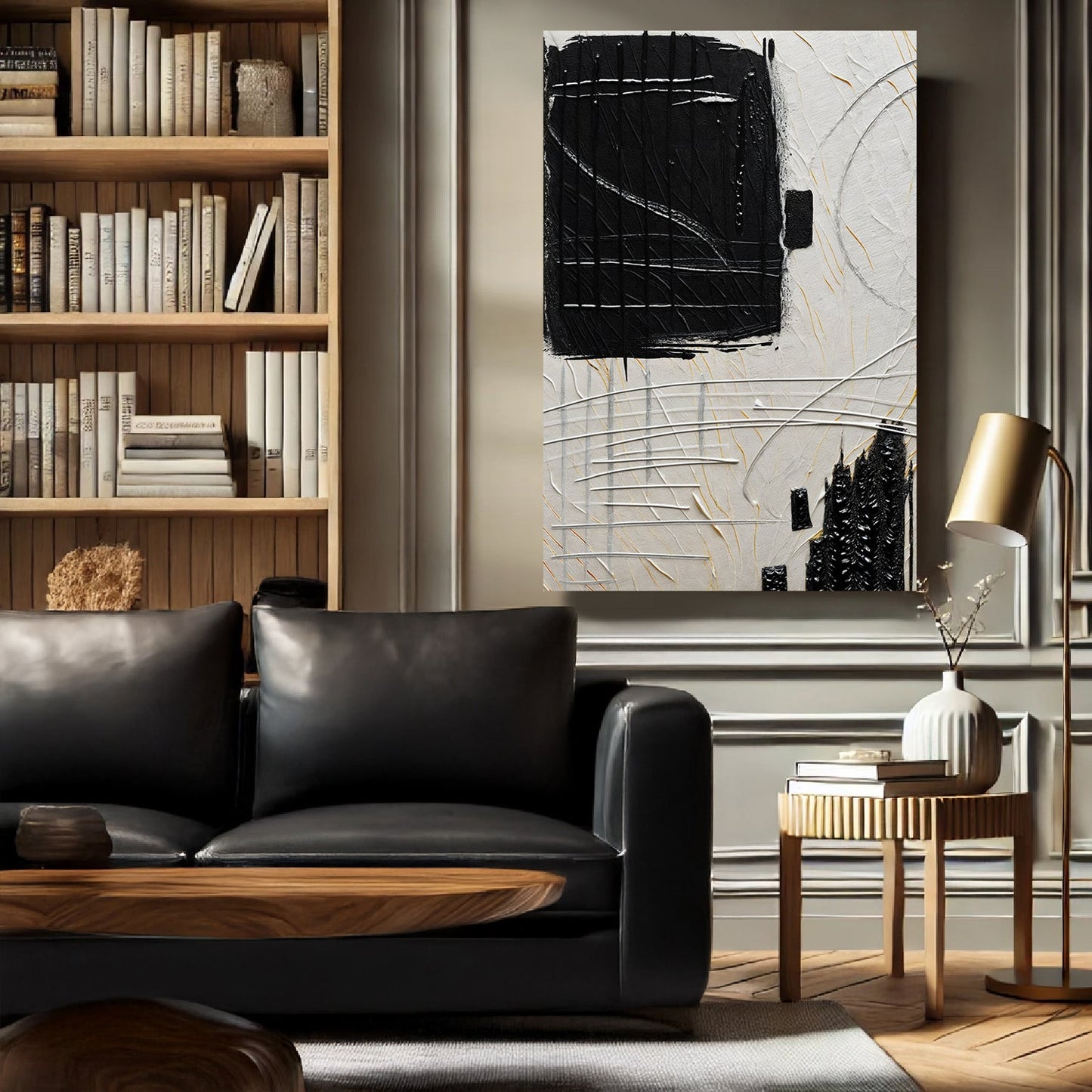 Black and Beige Wall Art | Cozy Minimalist Home Decor