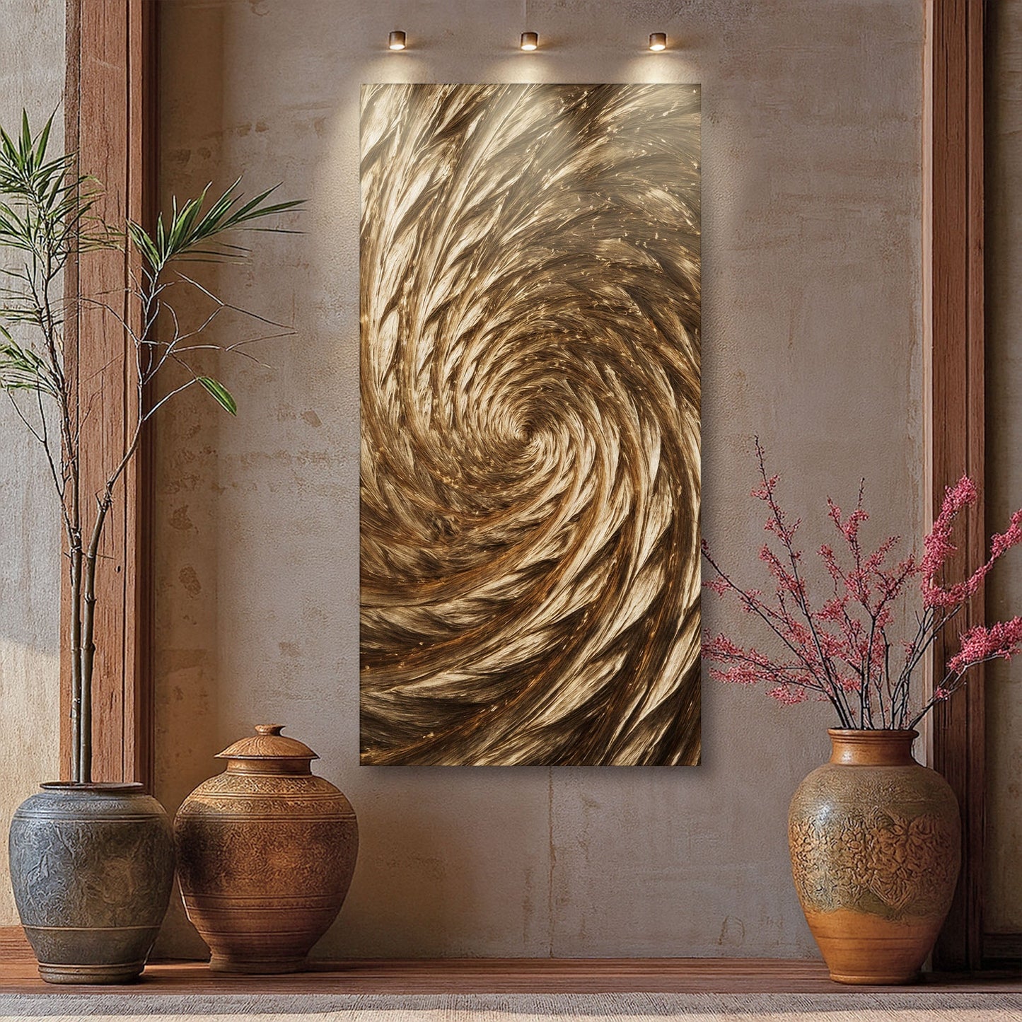 Gold Spiral Abstract Wall Art | Luxury Canvas Print