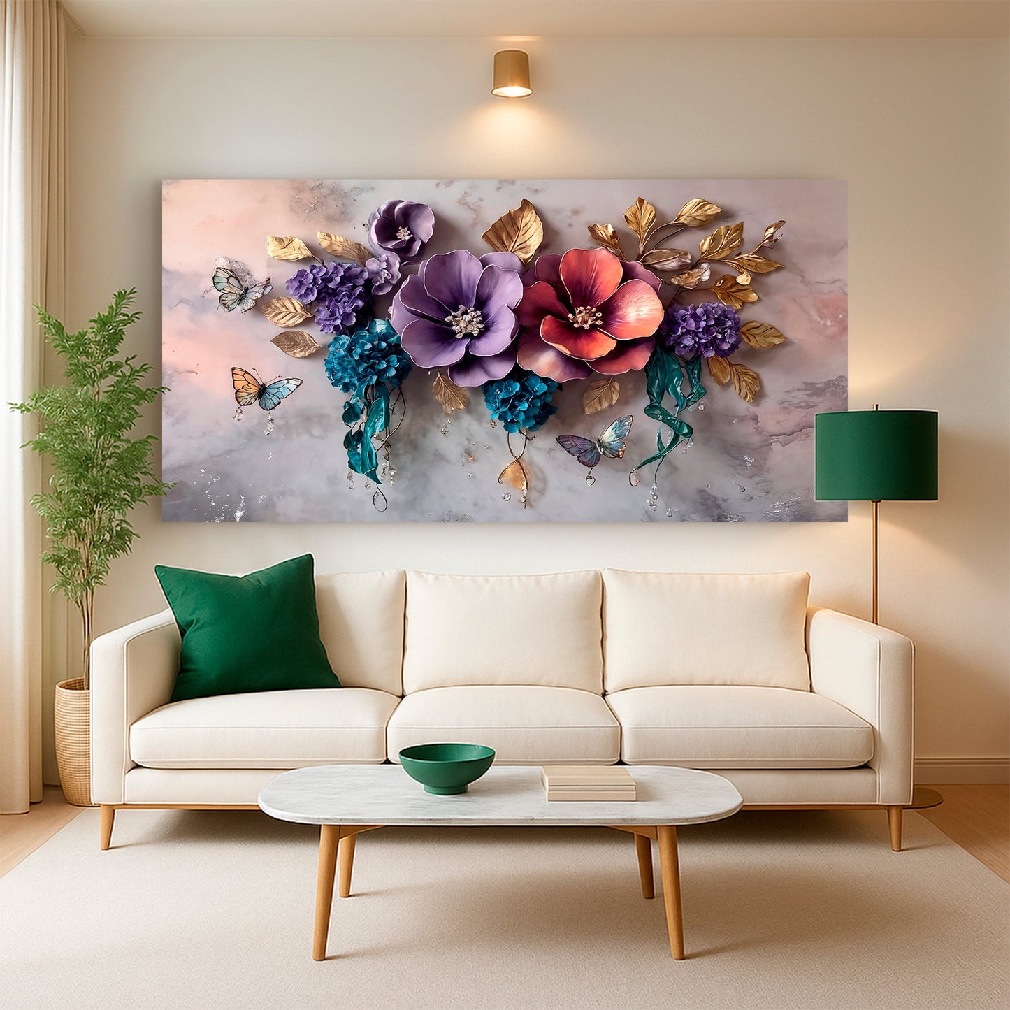Floral Symphony Wall Art | Botanical Canvas Print