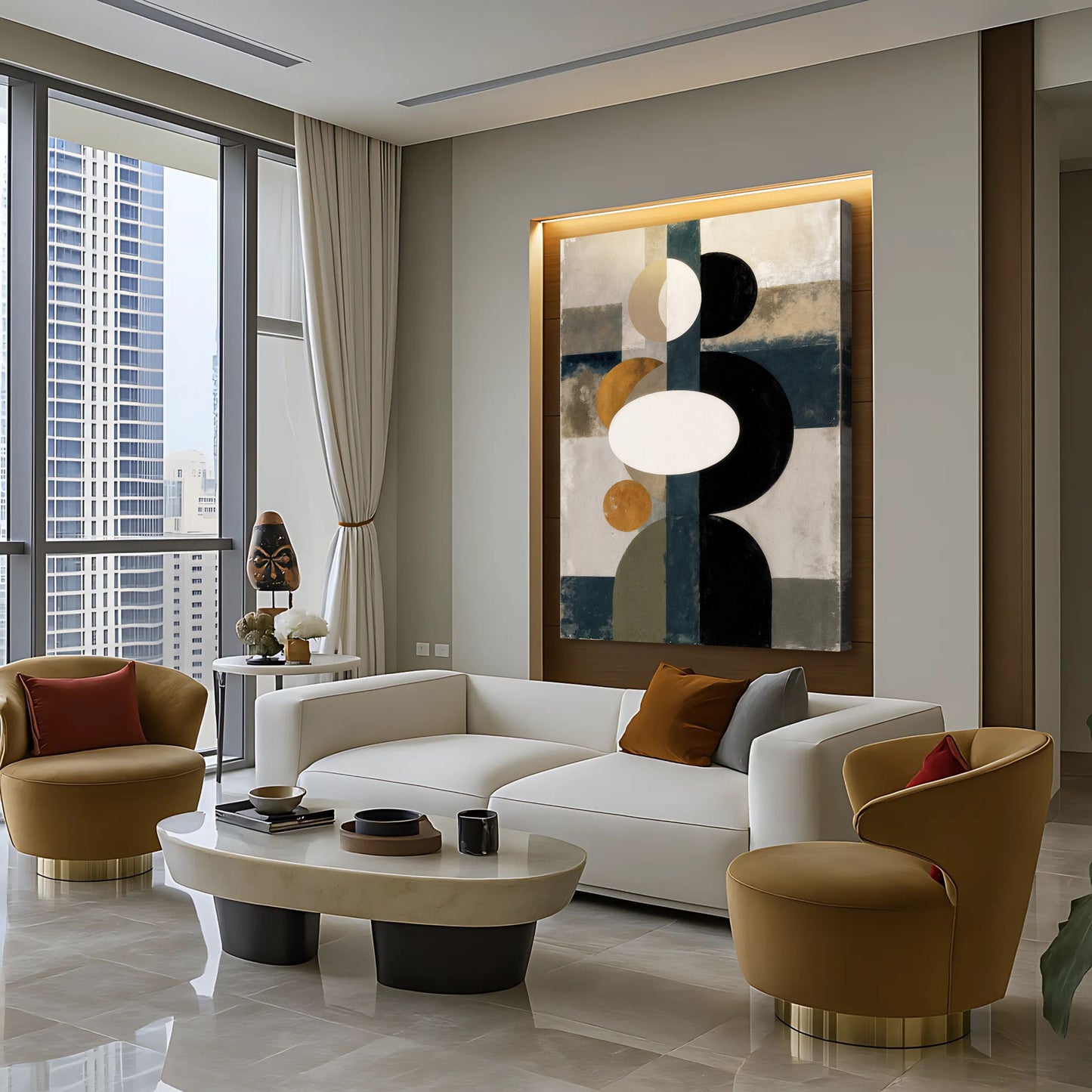 Abstract Contemporary Geometry Wall Art | Modern Canvas Print