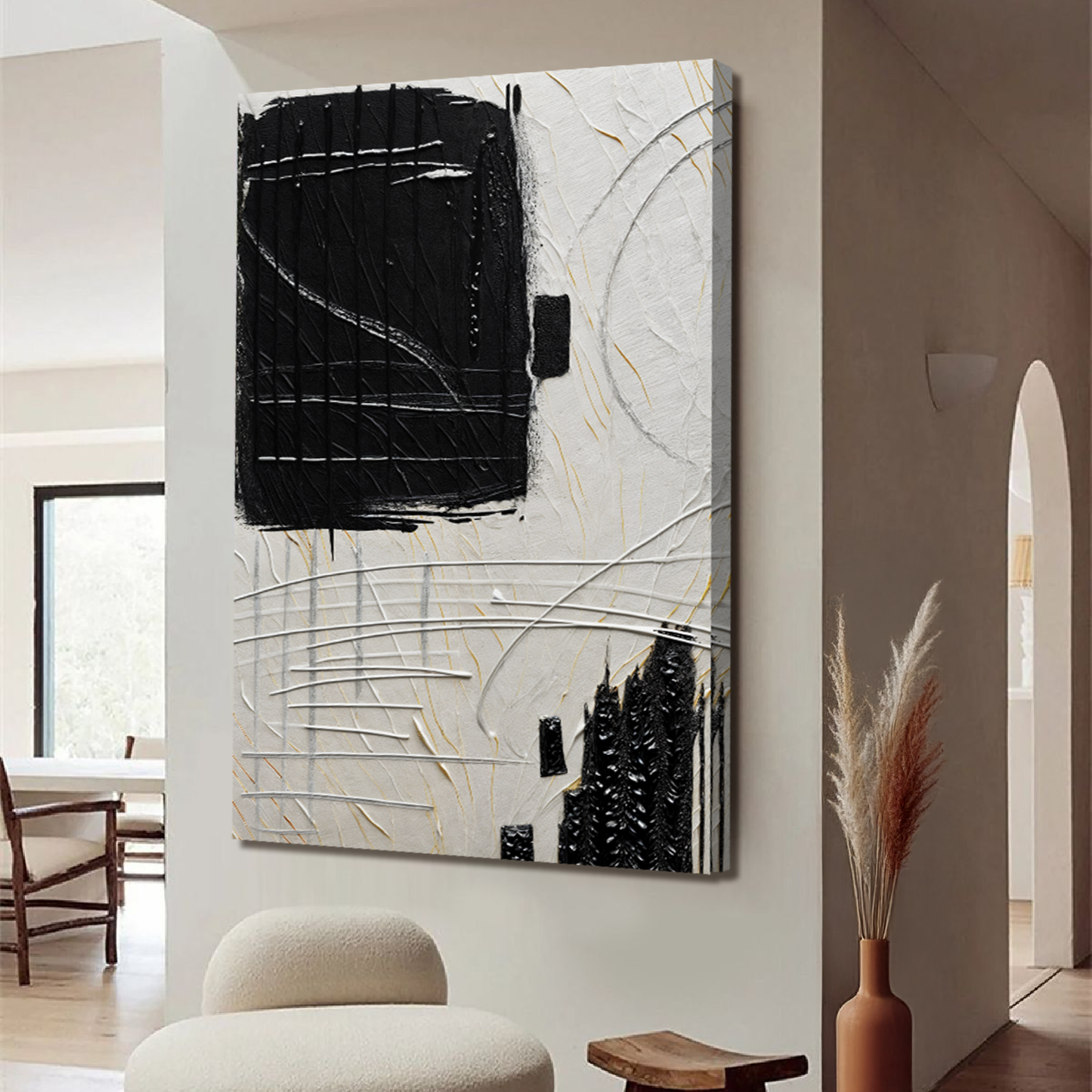Black and Beige Wall Art | Cozy Minimalist Home Decor