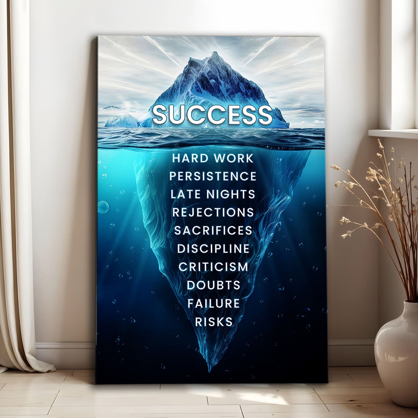 Success Motivational Wall Sign | Achievement Quote Art