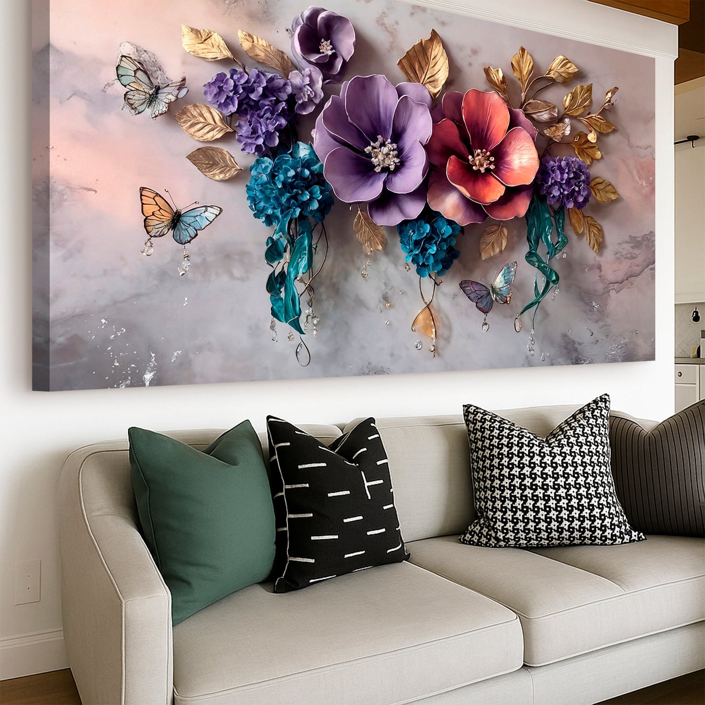 Floral Symphony Wall Art | Botanical Canvas Print