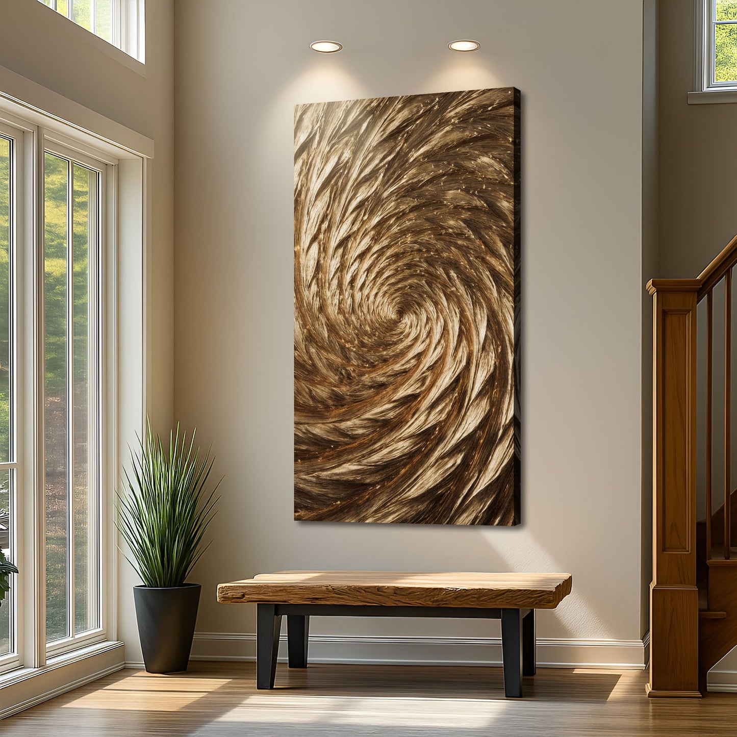 Gold Spiral Abstract Wall Art | Luxury Canvas Print