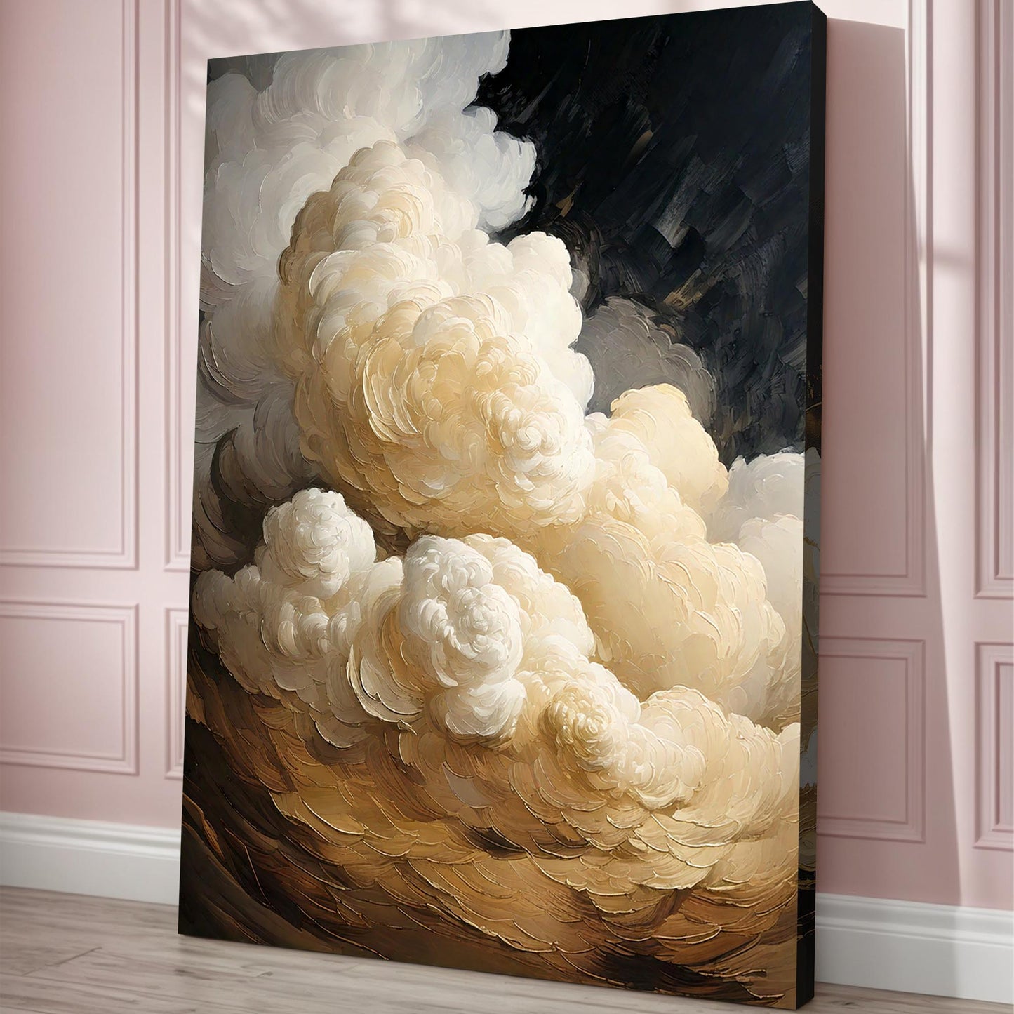 Beige Cloud Abstract Wall Art | Cozy Modern Home Decor