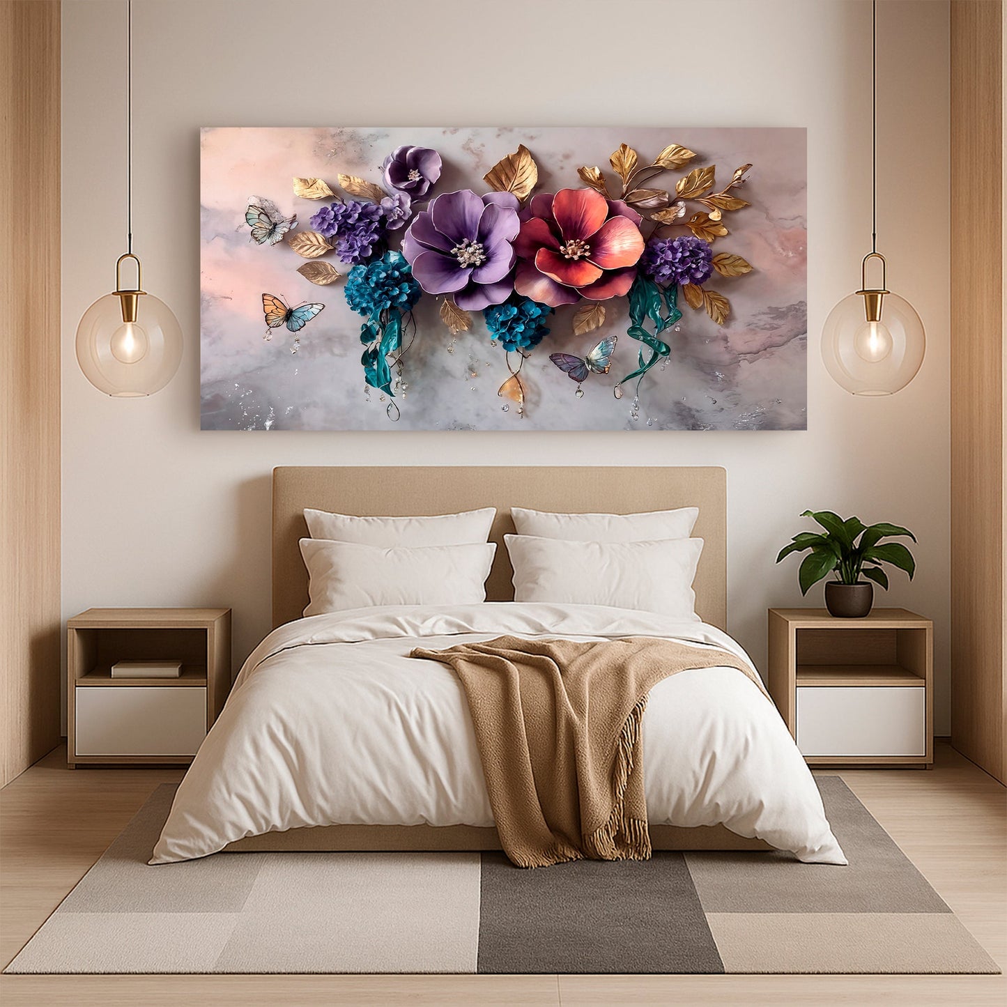 Floral Symphony Wall Art | Botanical Canvas Print