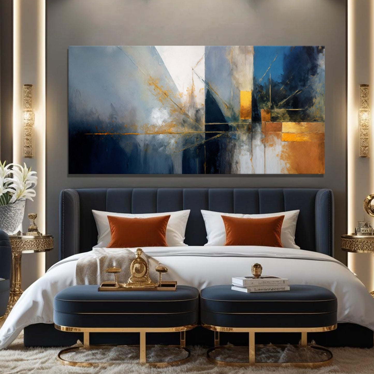 Abstract Geometric Lines Wall Art III | Modern Canvas Print