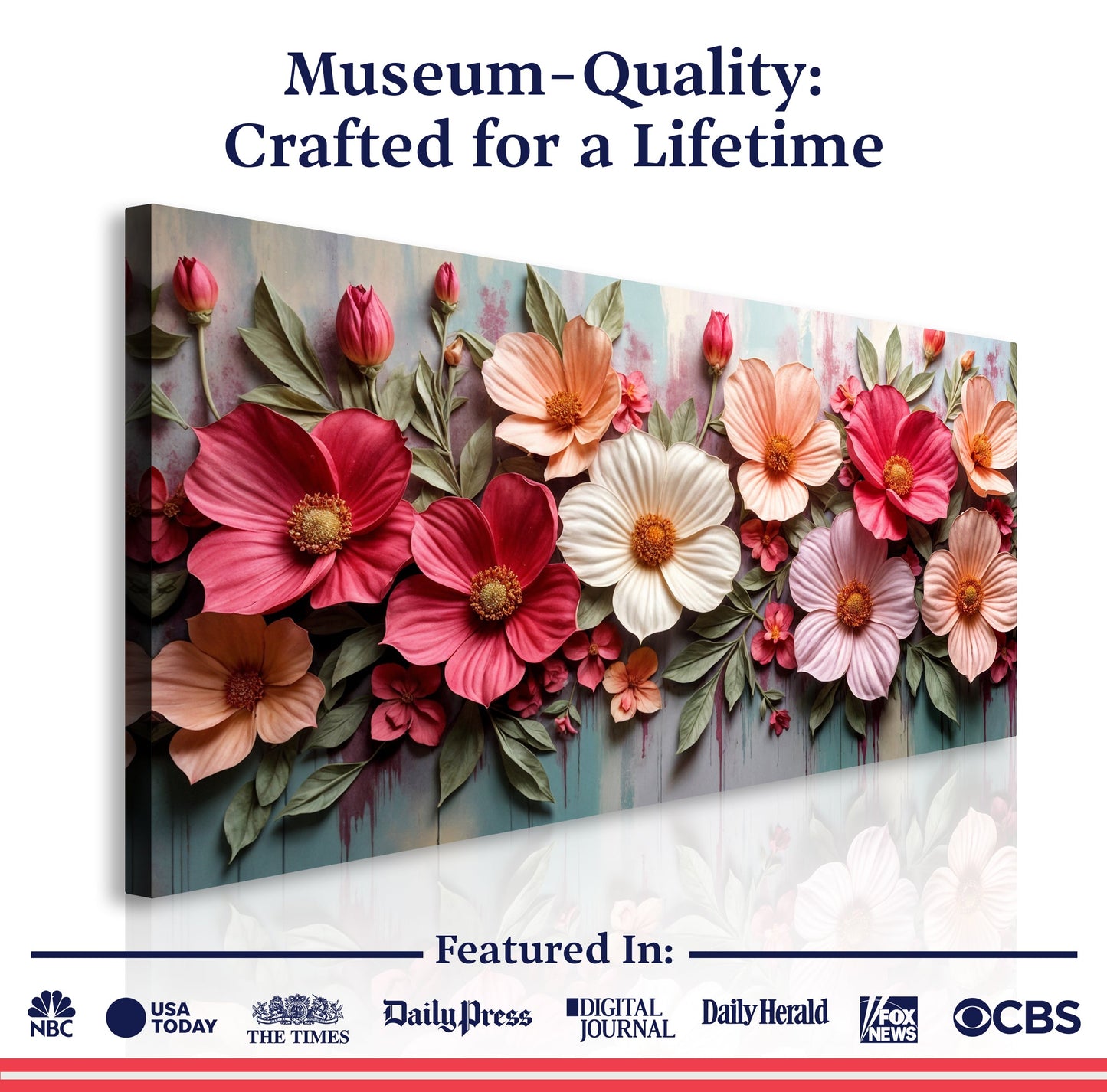 Colorful Floral Realistic Wall Art II | Botanical Canvas Print