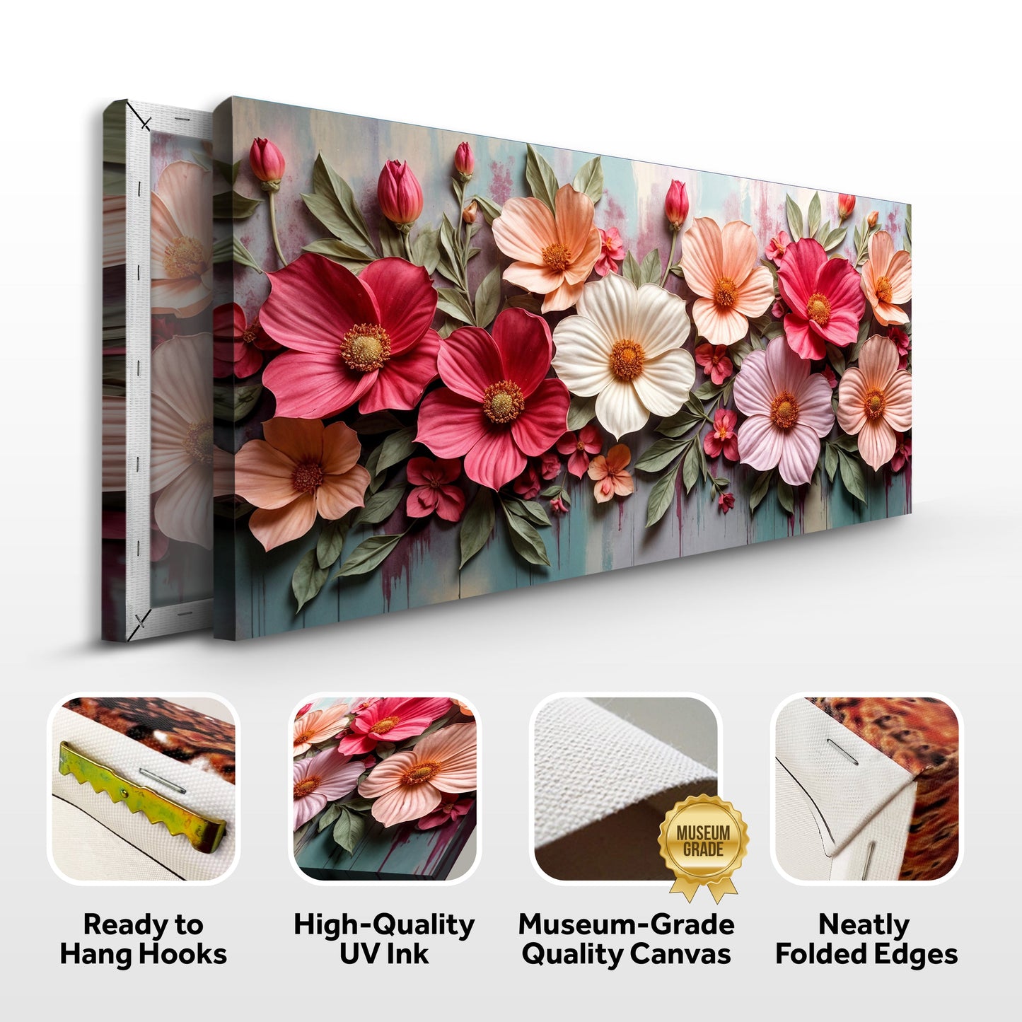 Colorful Floral Realistic Wall Art II | Botanical Canvas Print