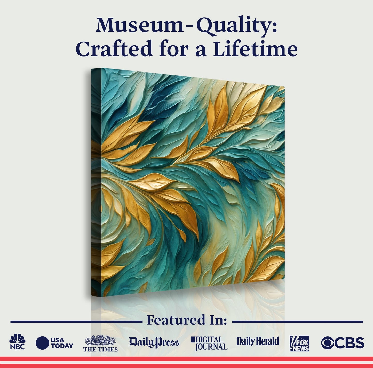 Abstract Gold And Blue Frosty Wall Art | Modern Canvas Print