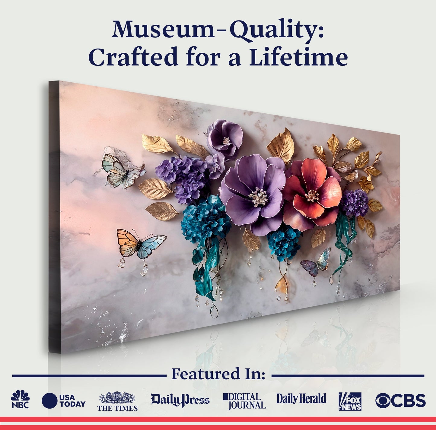 Floral Symphony Wall Art | Botanical Canvas Print