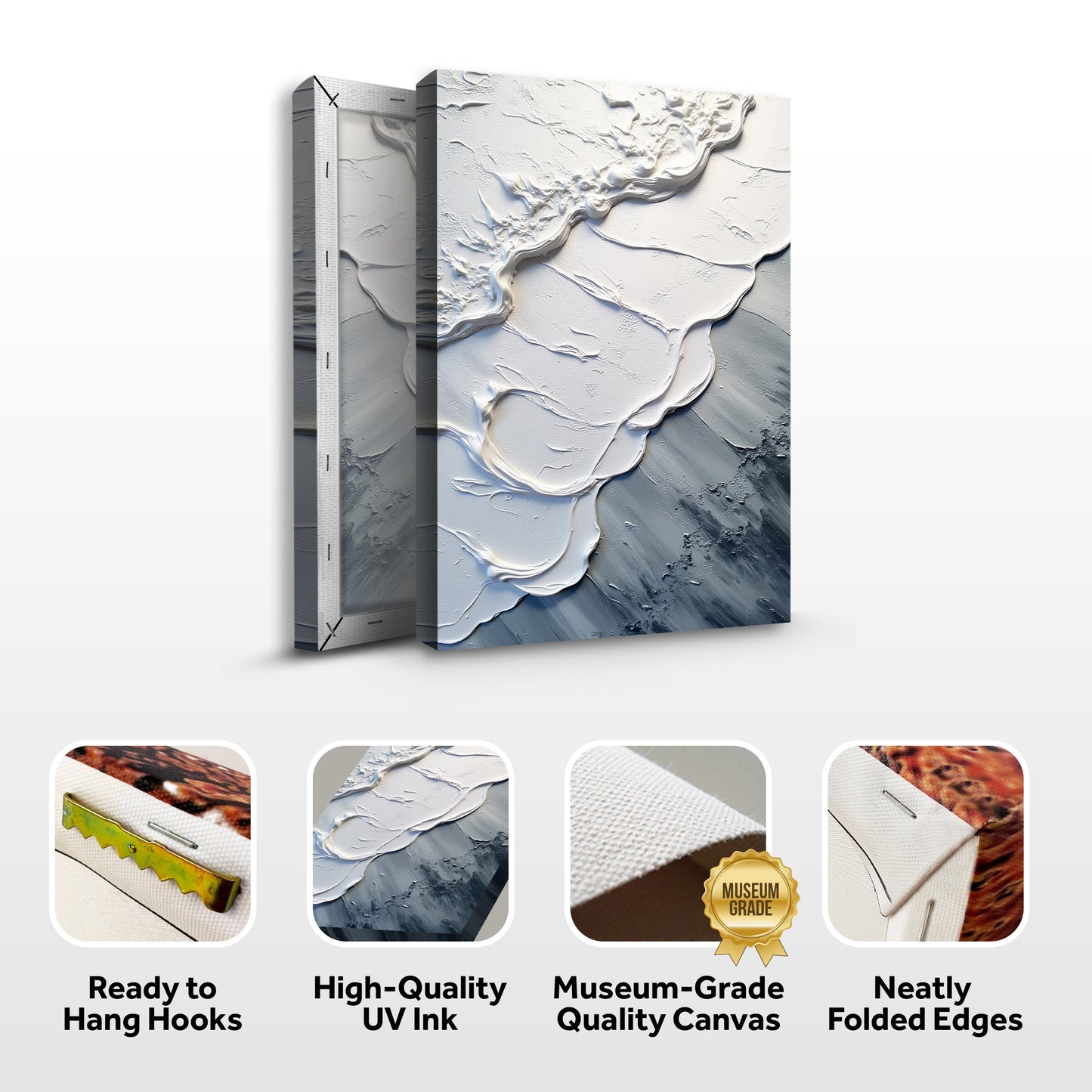 Abstract Minimalist Wave Impasto Wall Art | Modern Canvas Print