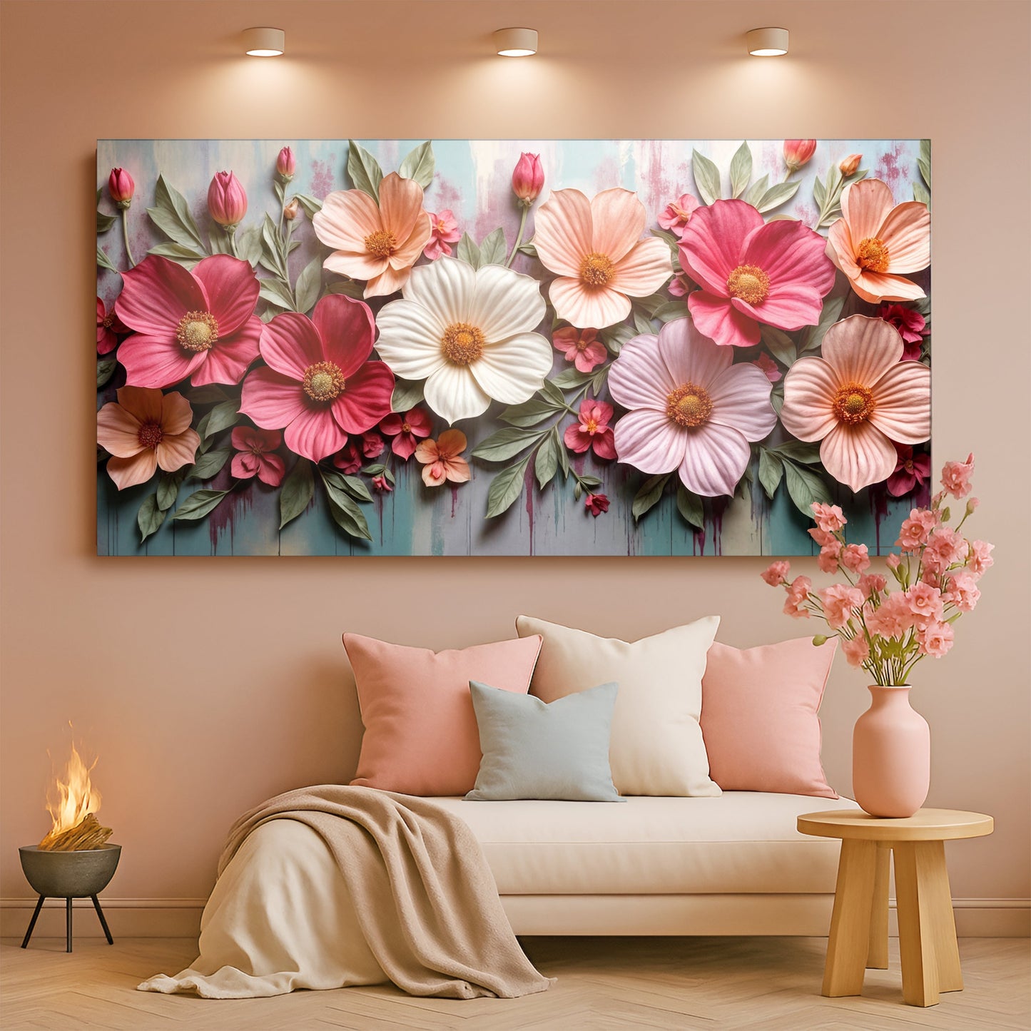 Colorful Floral Realistic Wall Art II | Botanical Canvas Print