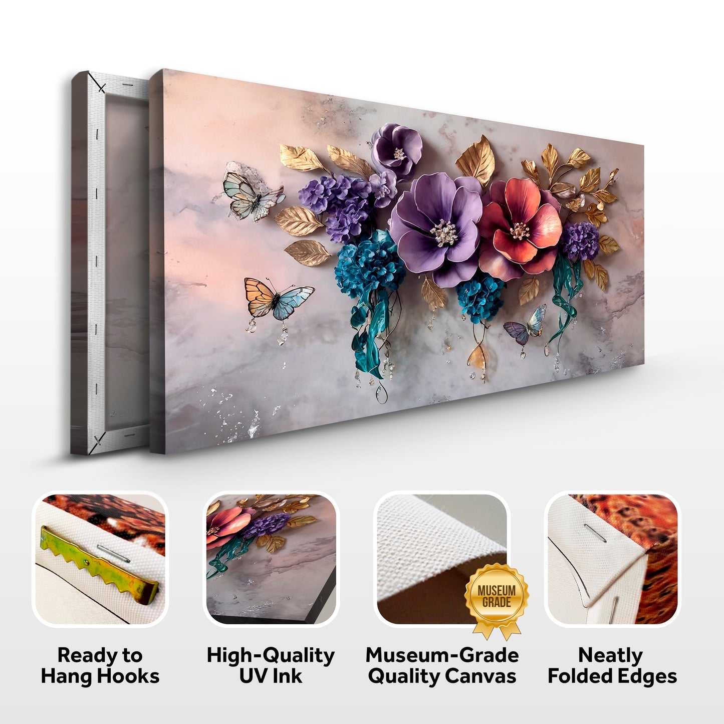Floral Symphony Wall Art | Botanical Canvas Print