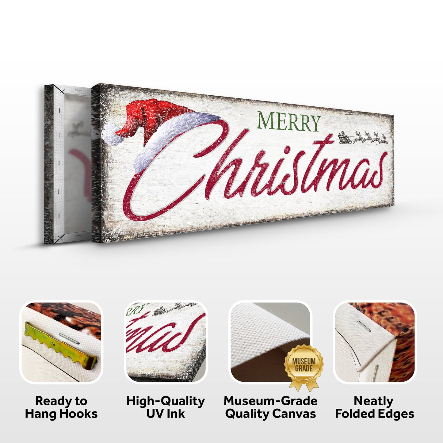 Vintage Merry Christmas Sign | Retro Holiday Wall Decor