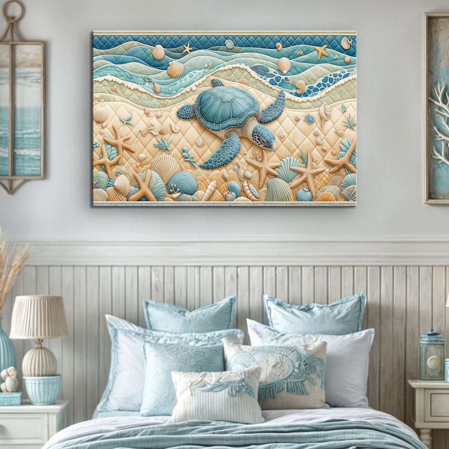 3D Coastal Wall Art IV | Beach Canvas Print