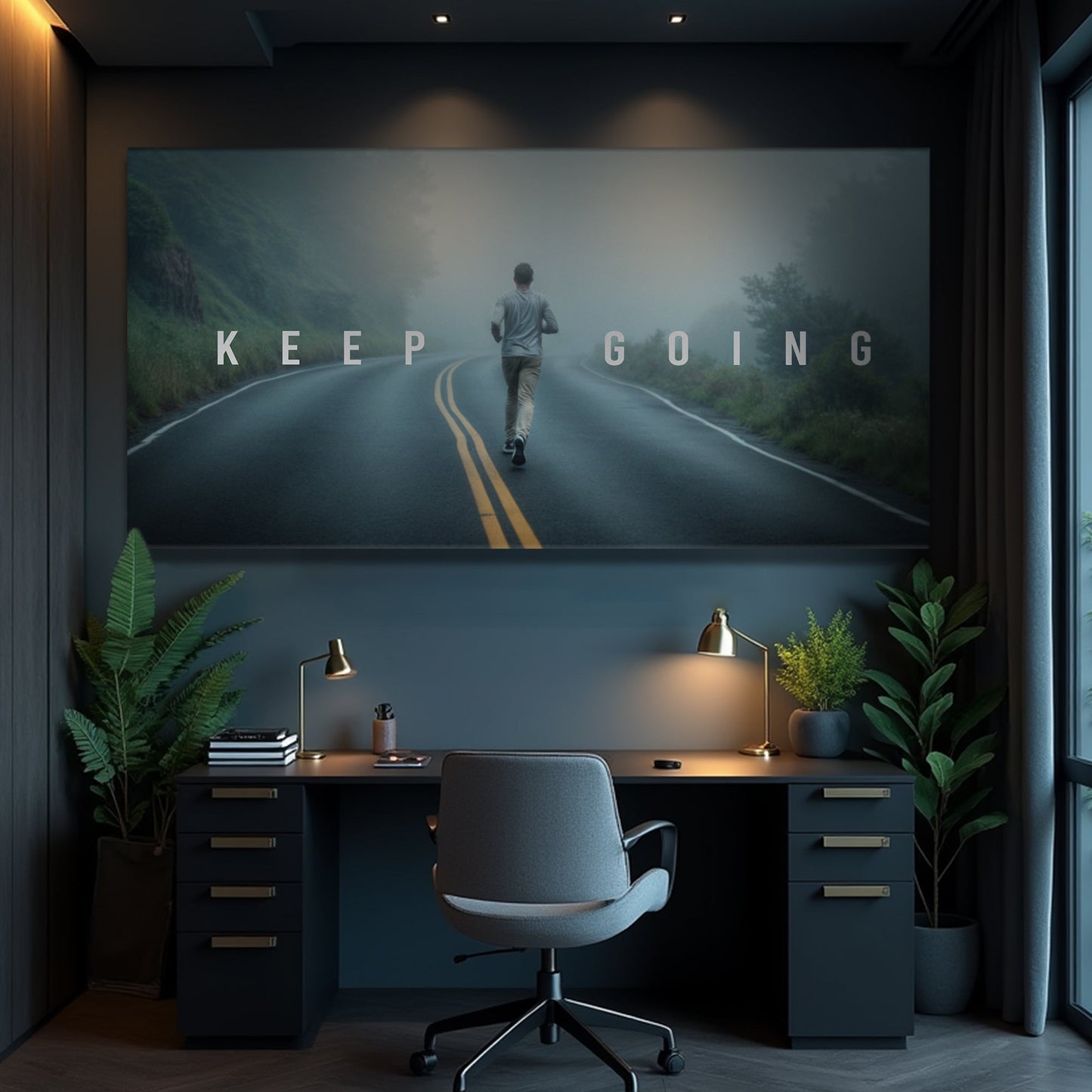 Keep Going Motivational Wall Sign | Persistence Quote Art
