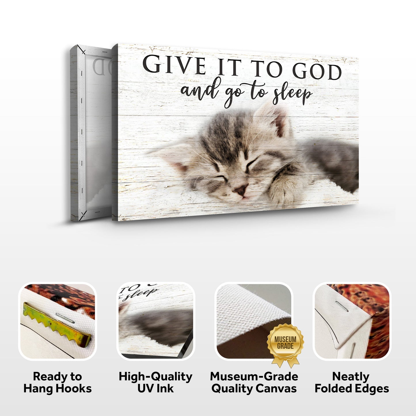 Give It to God And Go To Sleep Canvas - Christian Faith Wall Art Sign Decor