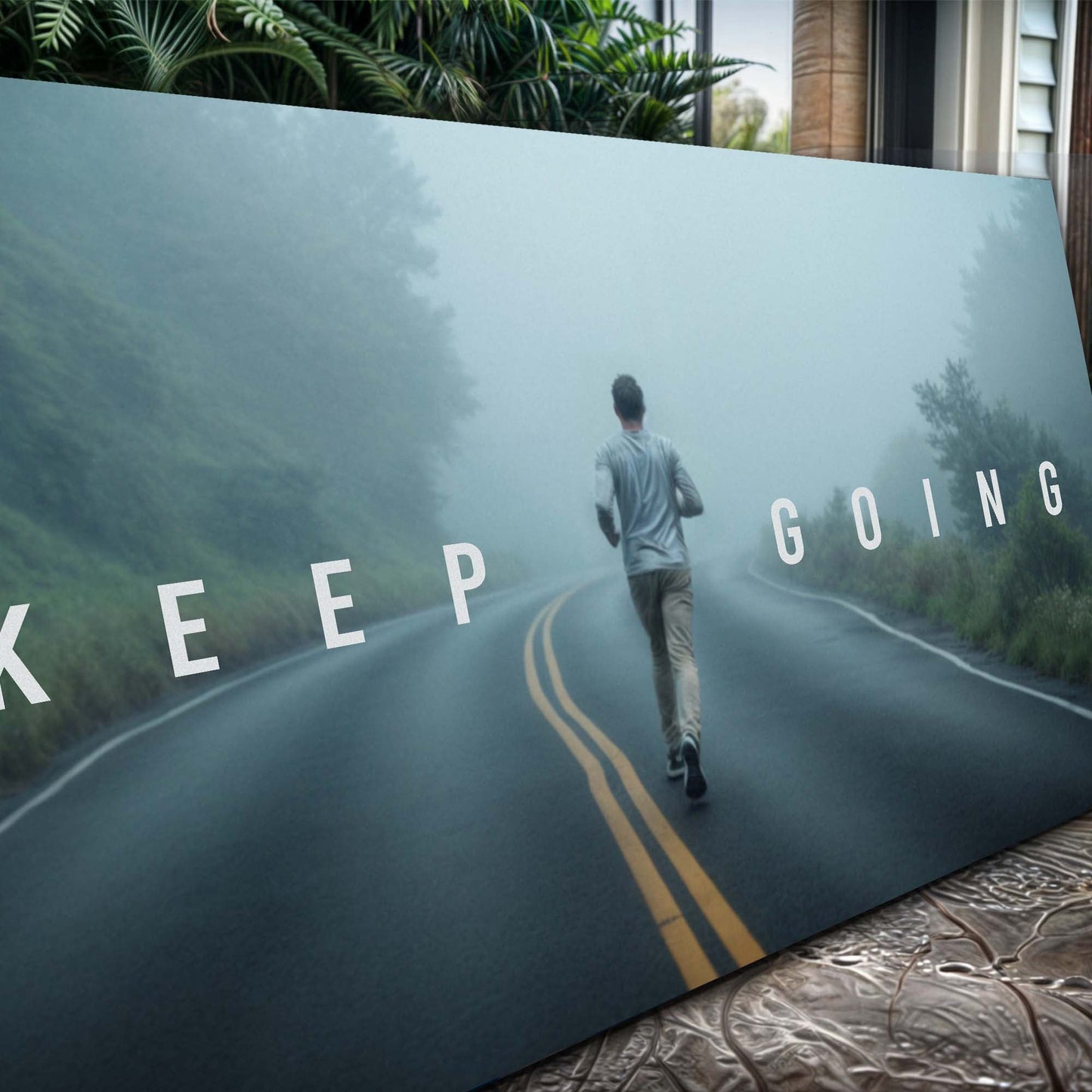 Keep Going Motivational Wall Sign | Persistence Quote Art