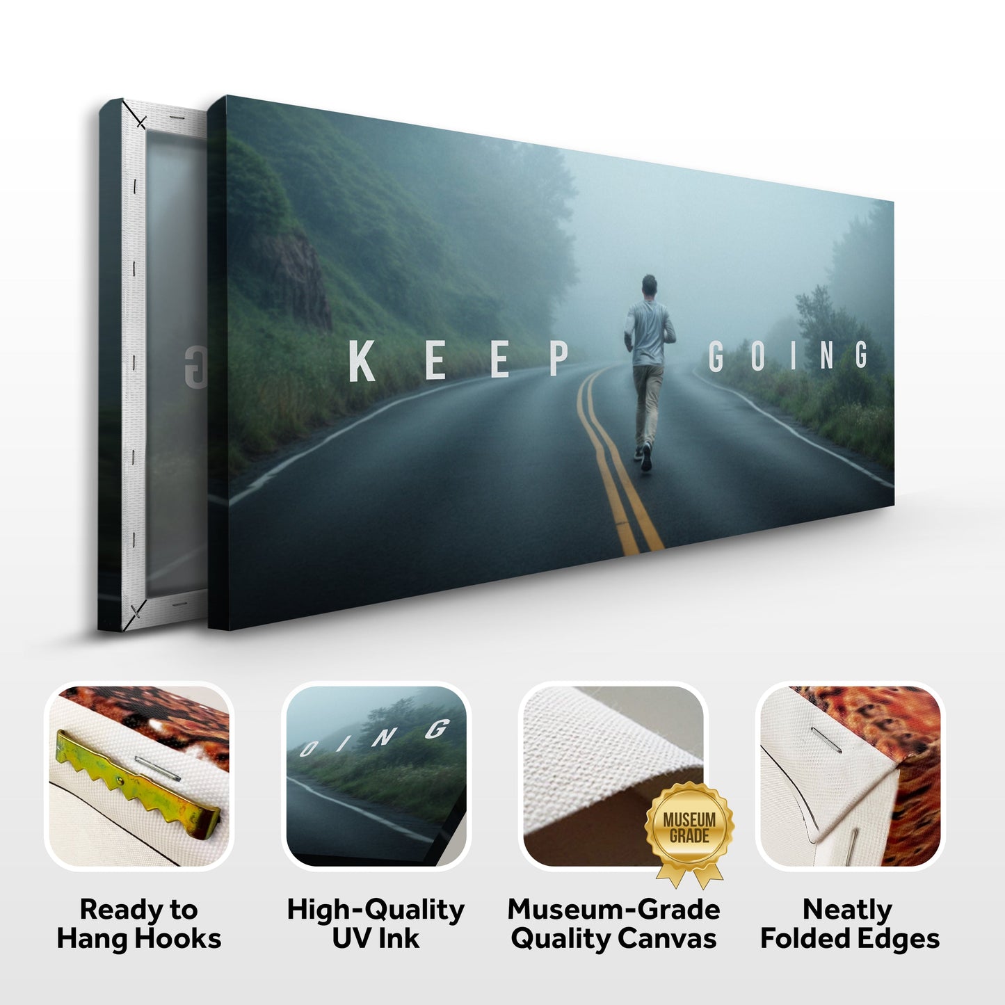Keep Going Motivational Wall Sign | Persistence Quote Art