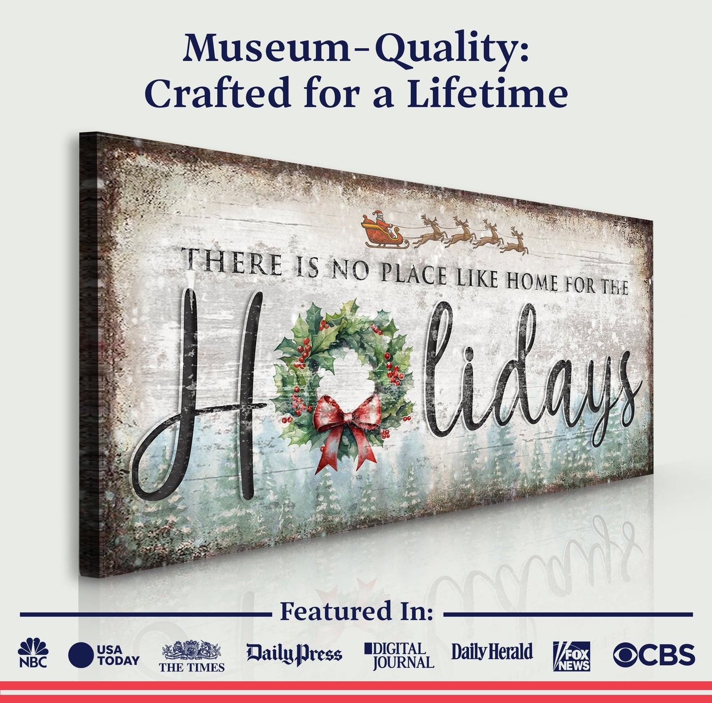 Home For The Holidays Sign | Christmas Wall Art Decor