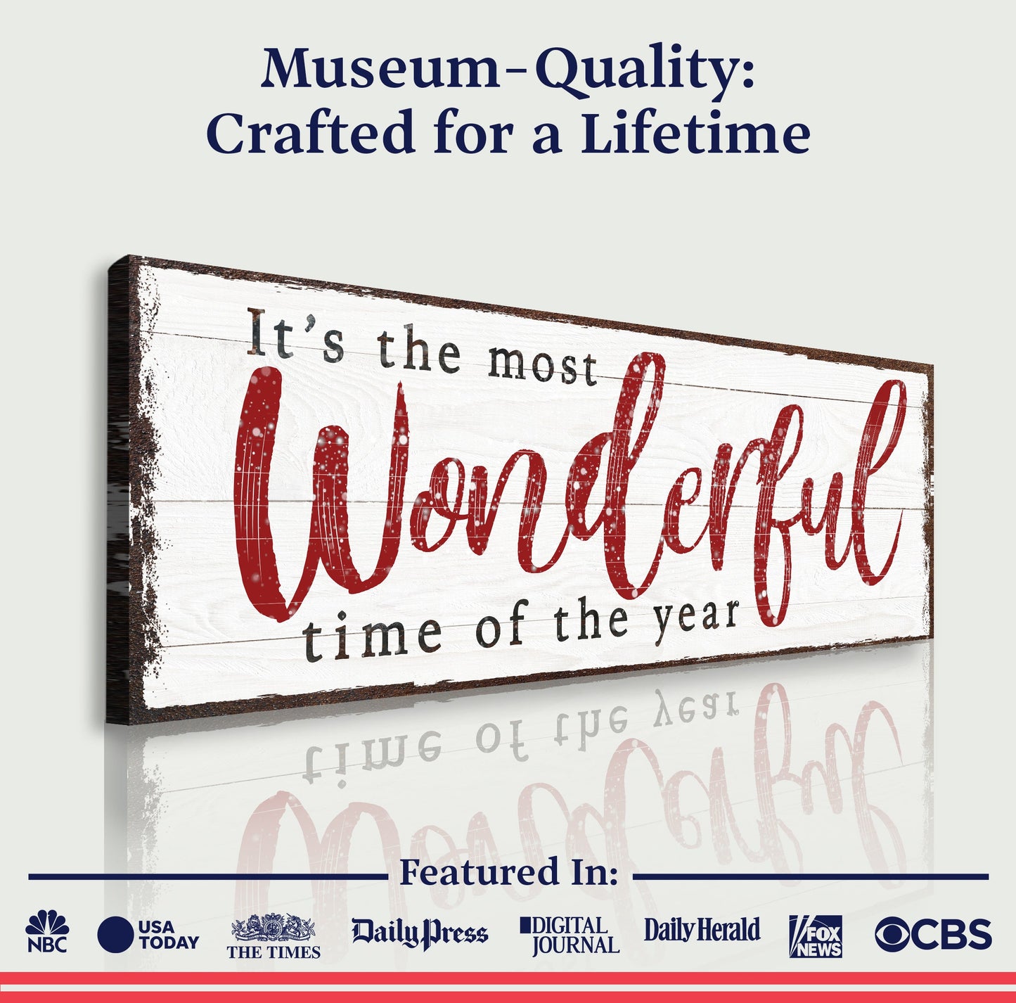 It's The Most Wonderful Time Of The Year Sign | Christmas Wall Decor