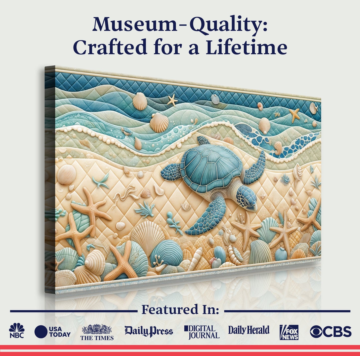3D Coastal Wall Art IV | Beach Canvas Print