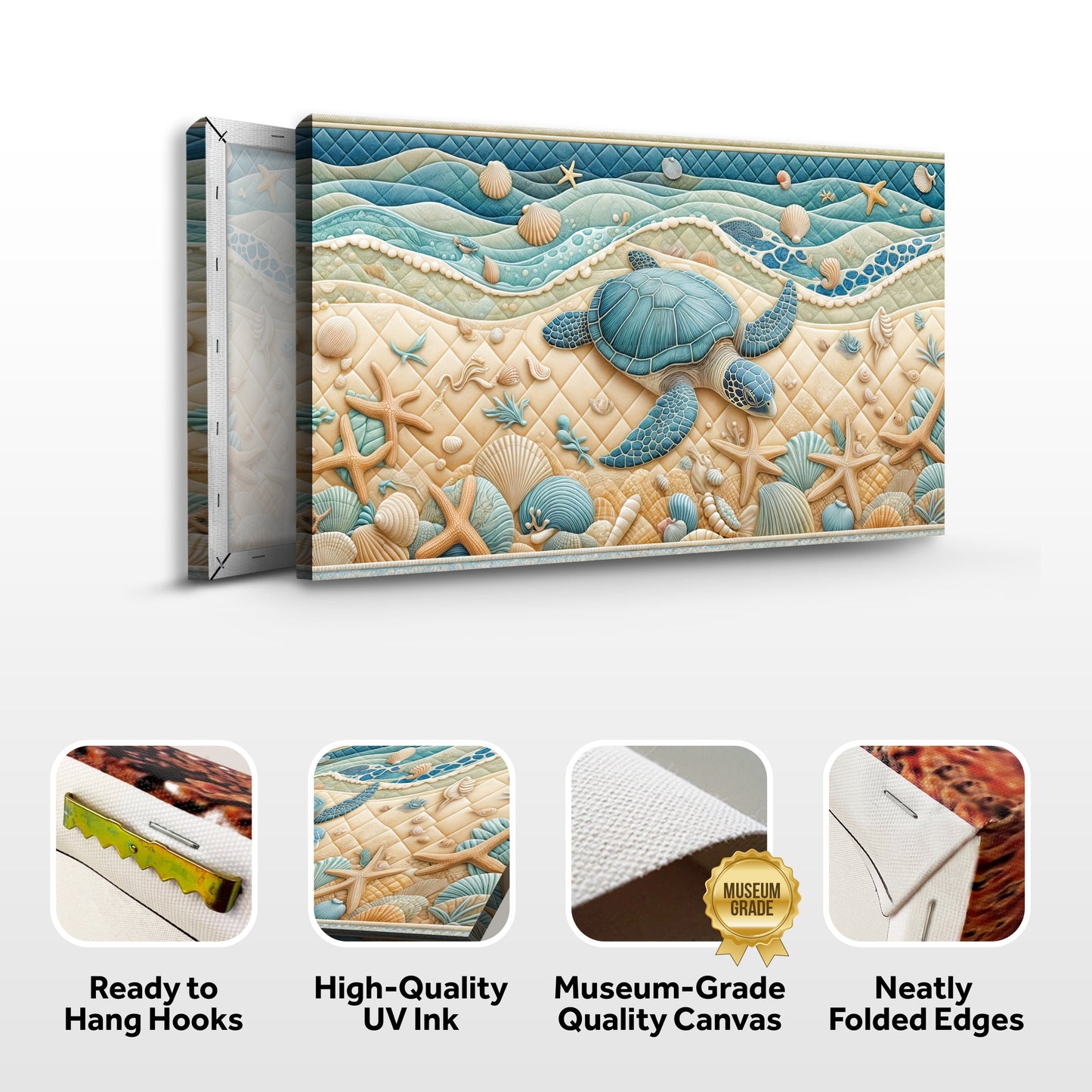 3D Coastal Wall Art IV | Beach Canvas Print
