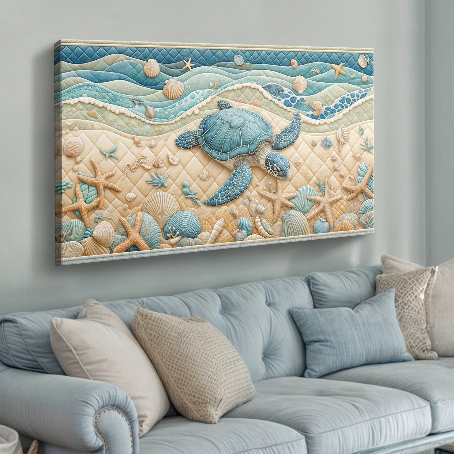 3D Coastal Wall Art IV | Beach Canvas Print