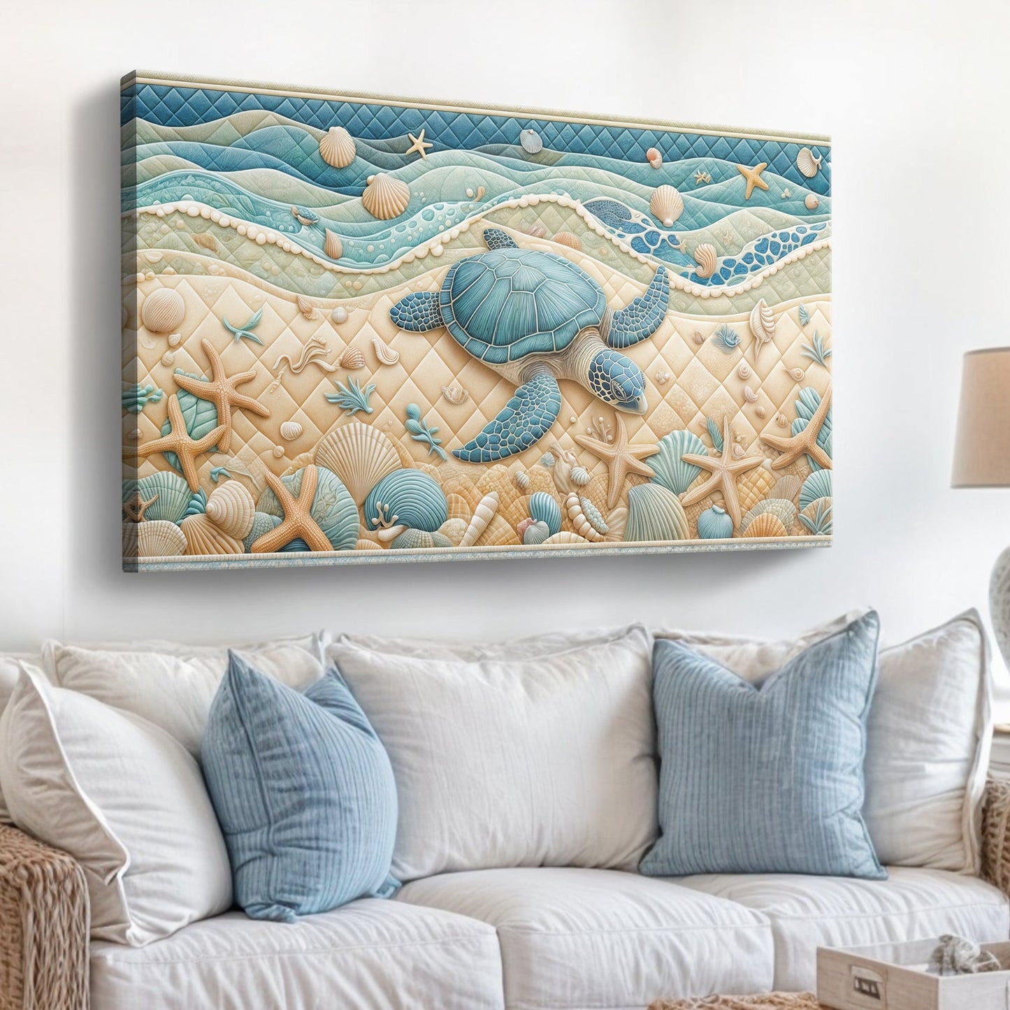 3D Coastal Wall Art IV | Beach Canvas Print
