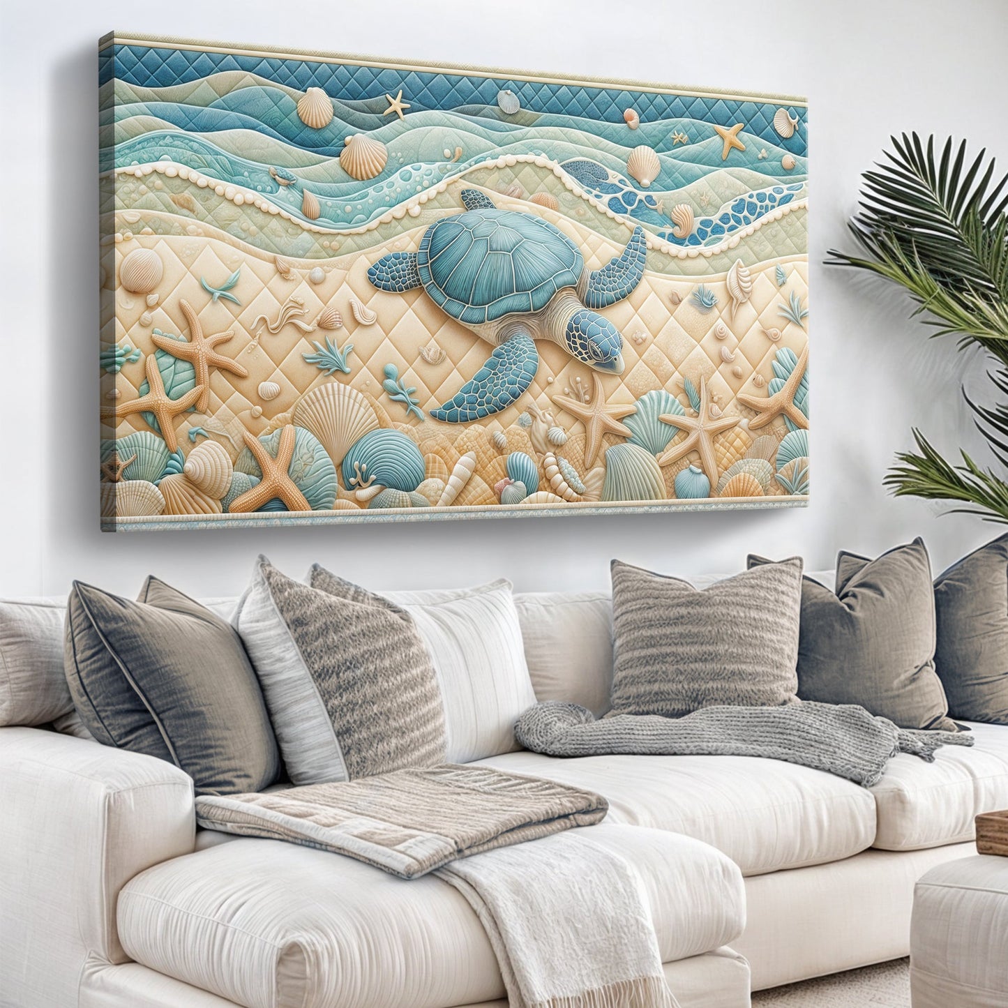 3D Coastal Wall Art IV | Beach Canvas Print