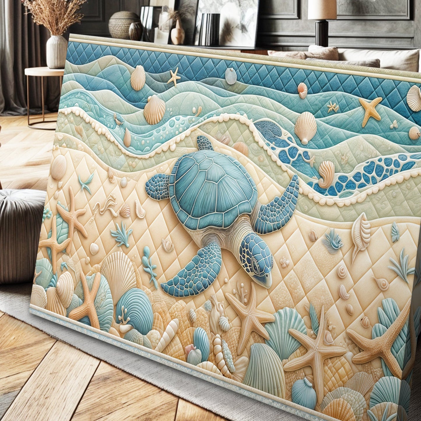 3D Coastal Wall Art IV | Beach Canvas Print