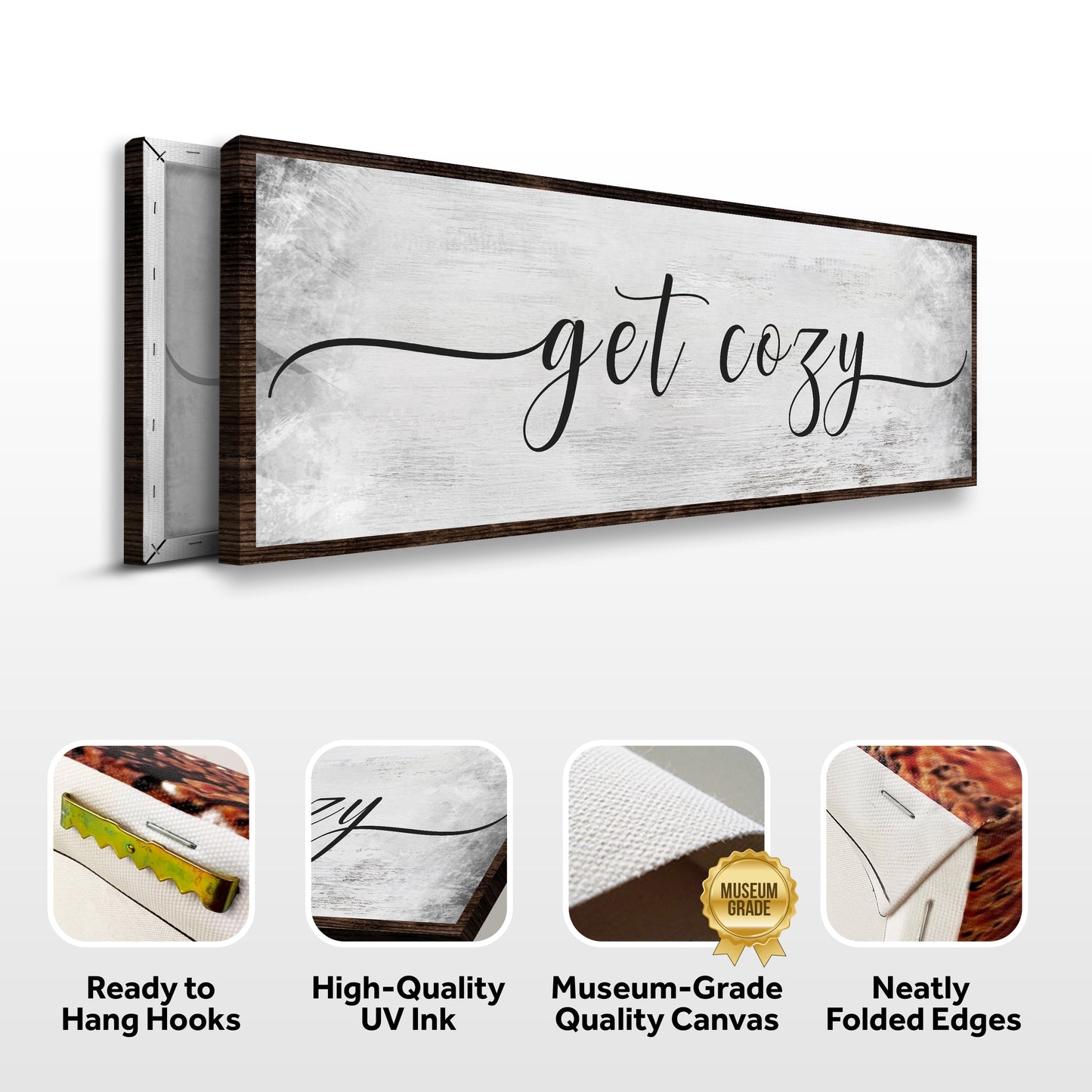 Get Cozy Canvas Wall Art | Hygge Home Aesthetic Decor