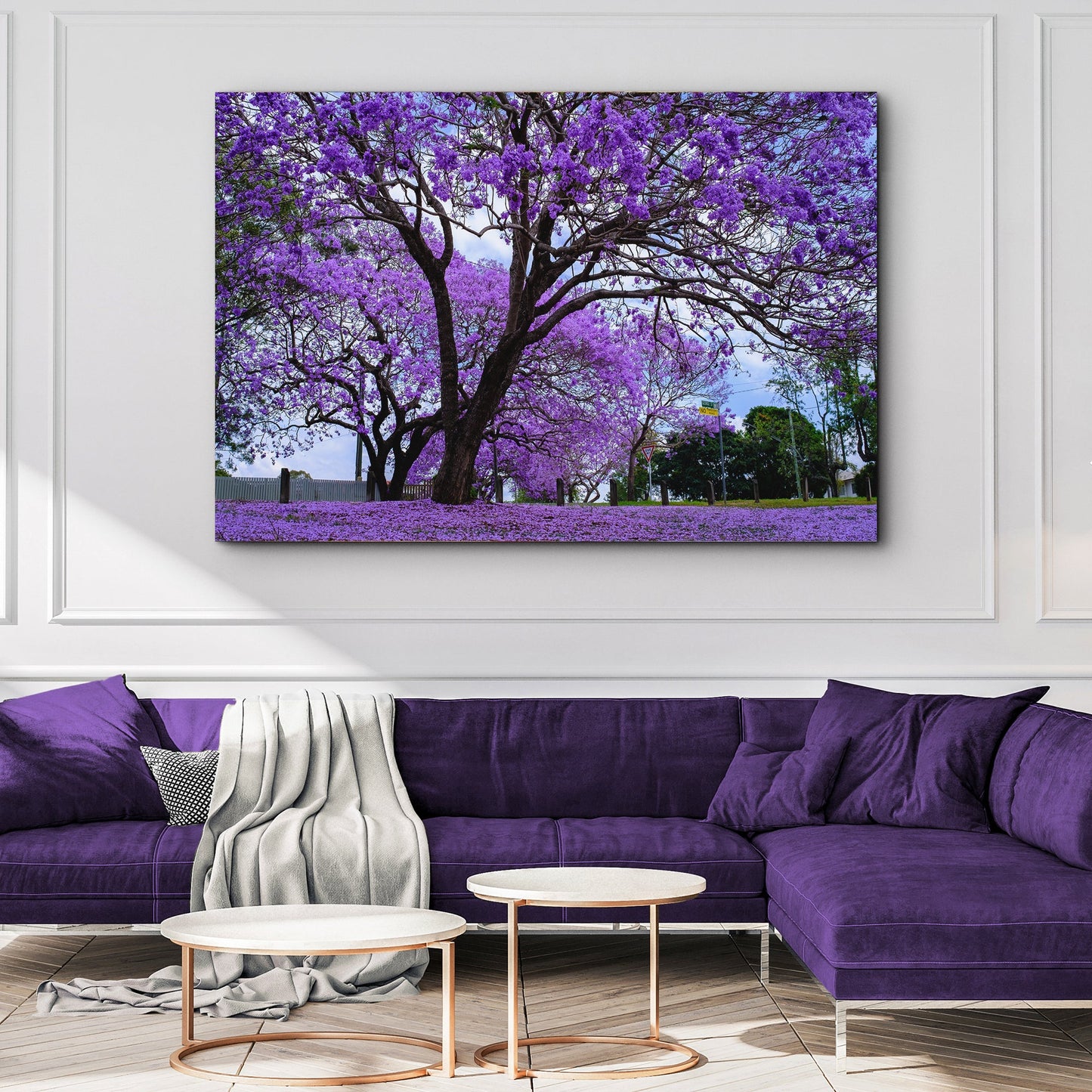 Jacaranda Trees Canvas Wall Art | Cozy Nature Home Decor