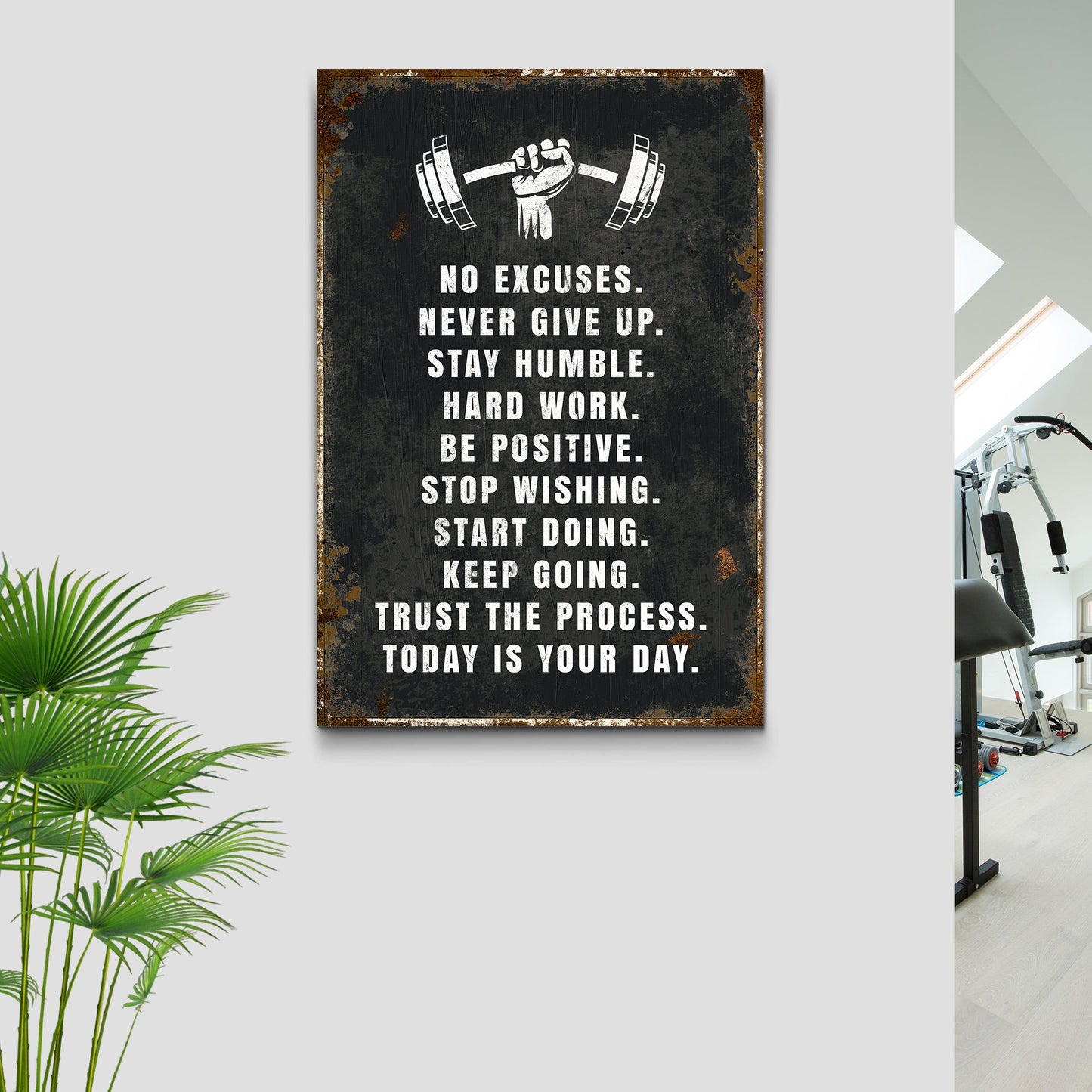 No Excuses Motivational Sign | Accountability Wall Art