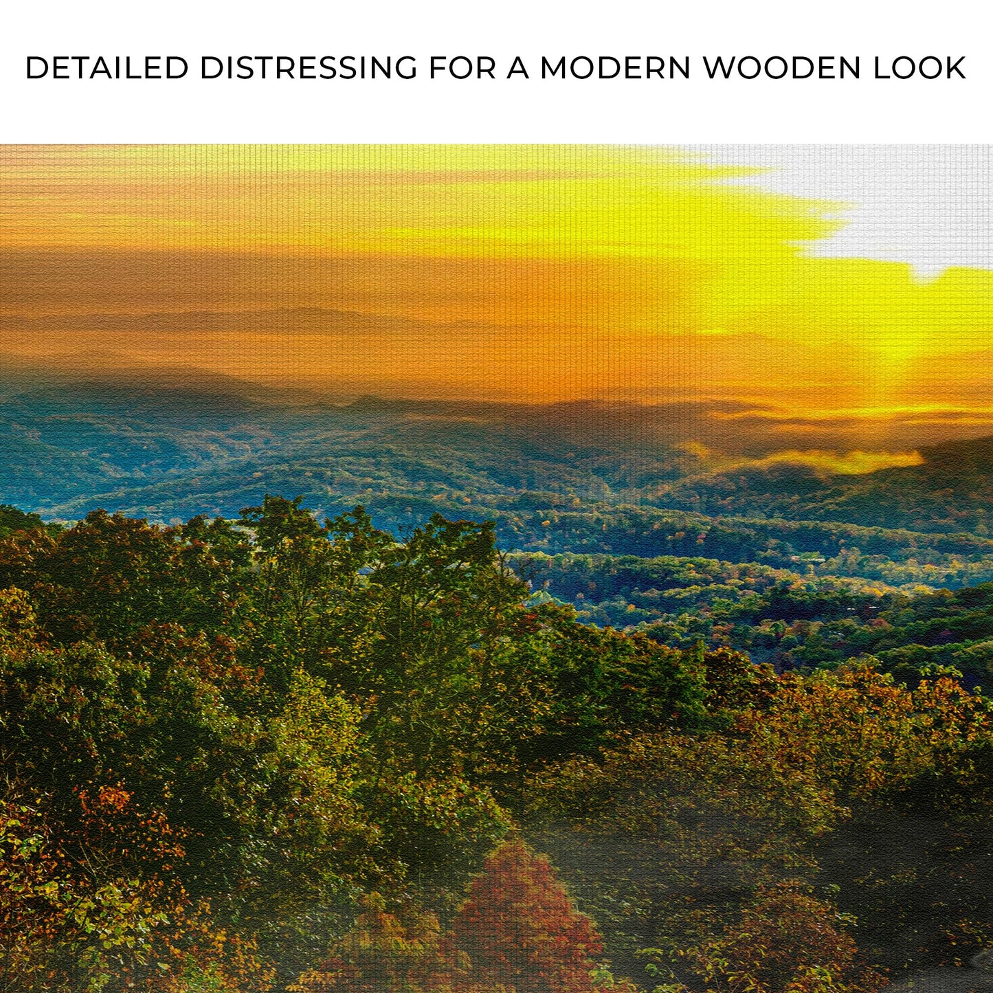 Foggy Mountain At Sunrise Canvas Wall Art | Cozy Nature Home Decor