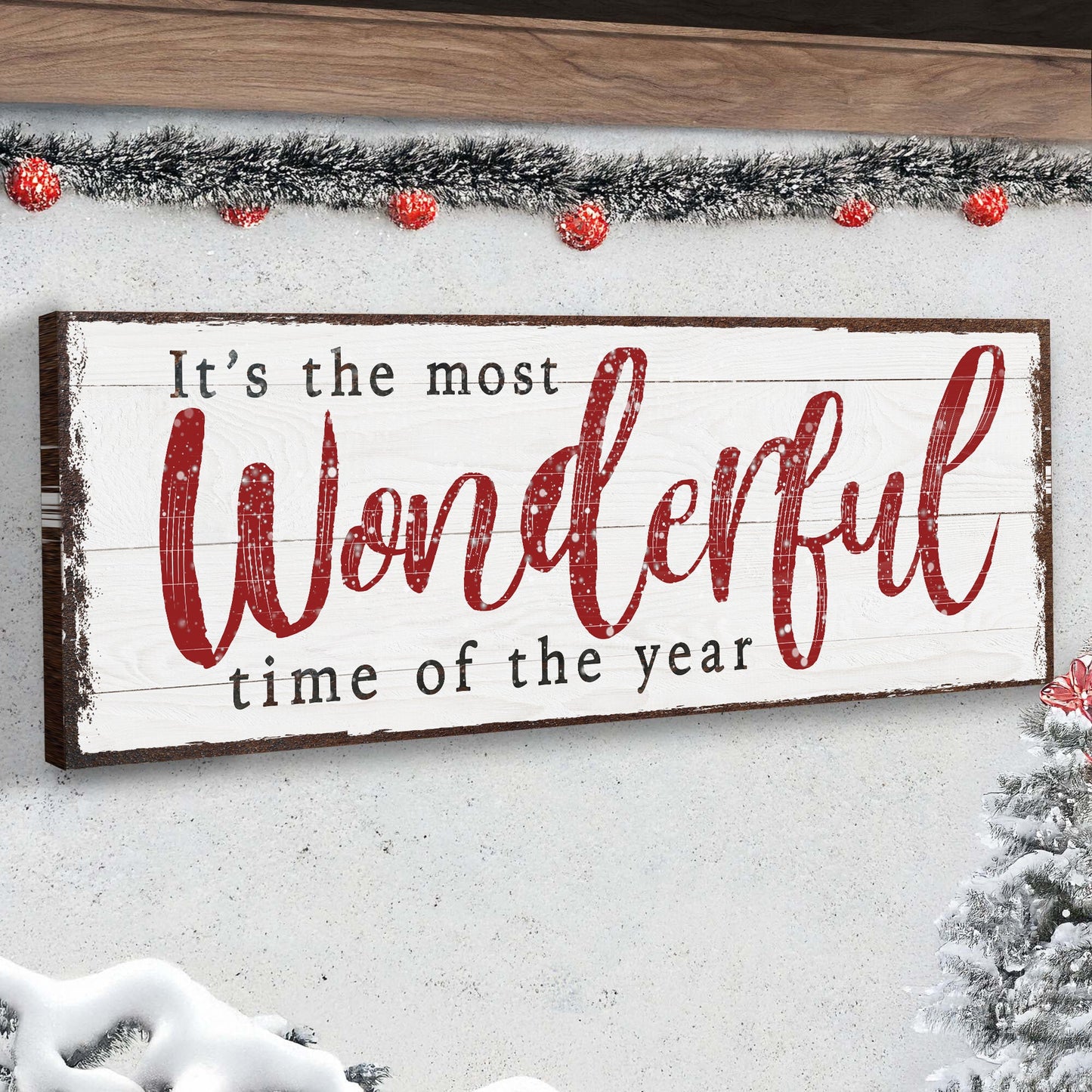 It's The Most Wonderful Time Of The Year Sign | Christmas Wall Decor