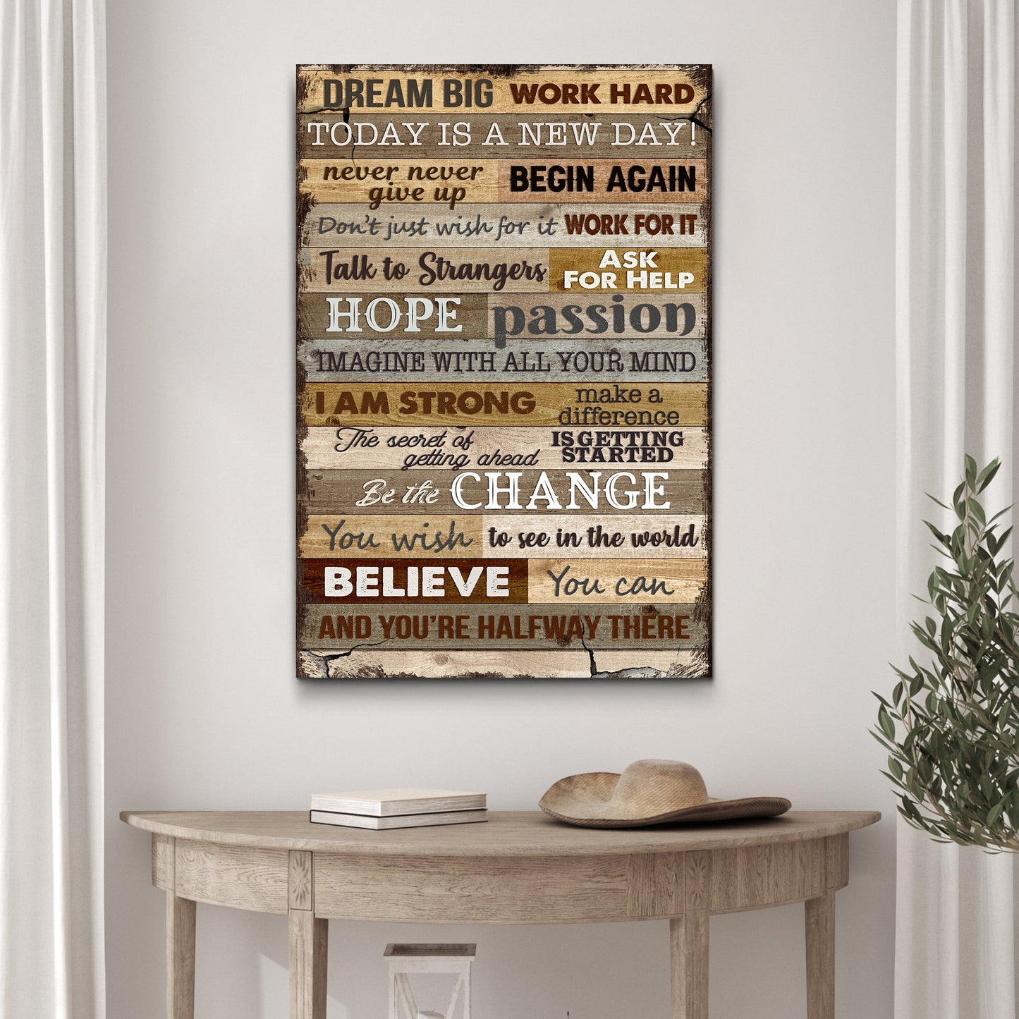 Dream Big Work Hard Motivational Sign | Ambition Wall Art