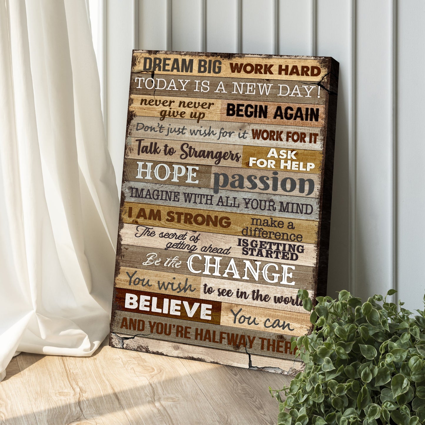 Dream Big Work Hard Motivational Sign | Ambition Wall Art